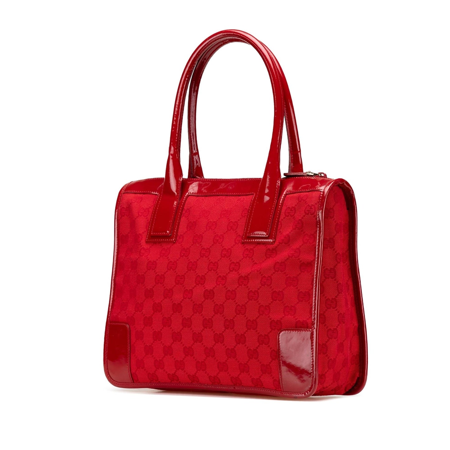 Gucci GG Canvas Red Satchel Bag Handbag 7