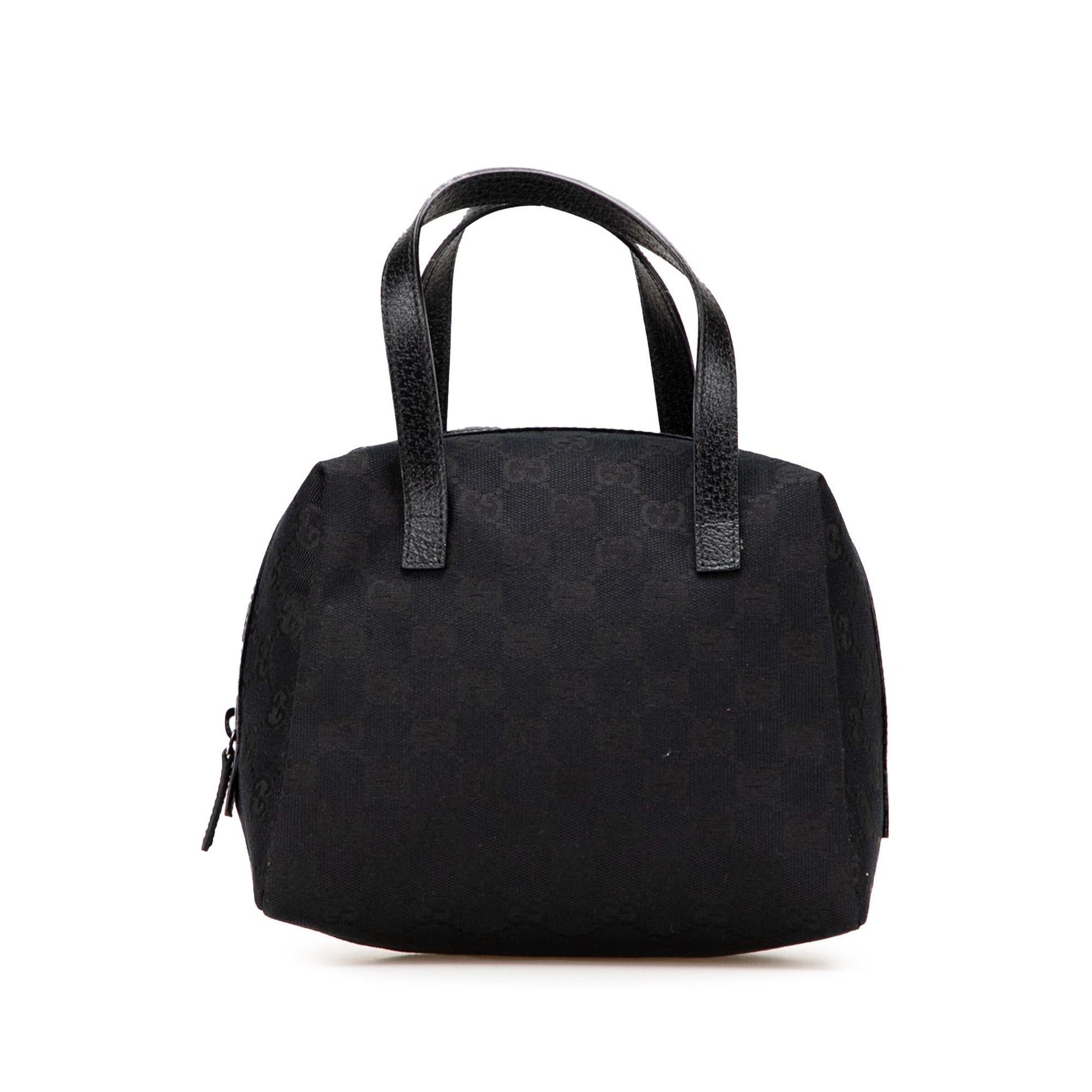 Gucci GG Canvas Calf Black Satchel Bag Handbag 8