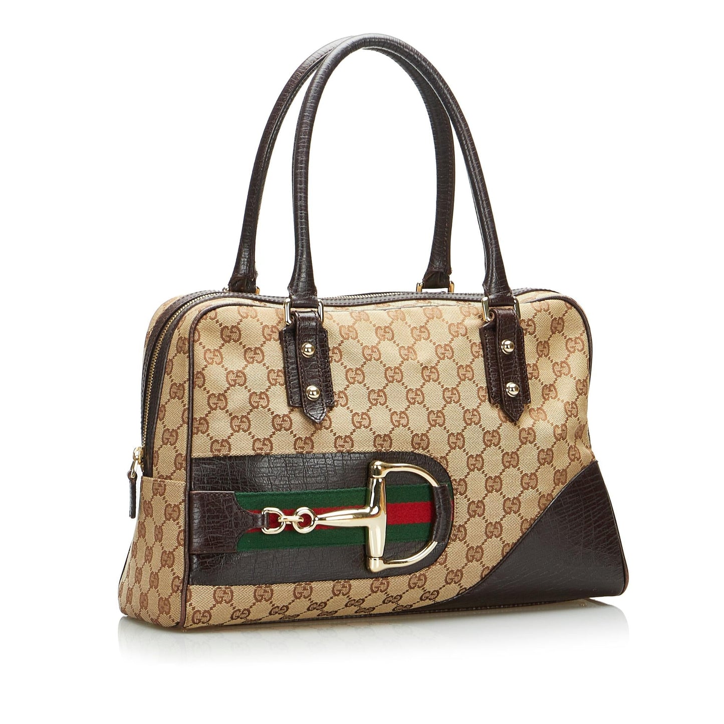 Gucci GG Hasler SHG-7i2EZI Canvas Brown Satchel Bag