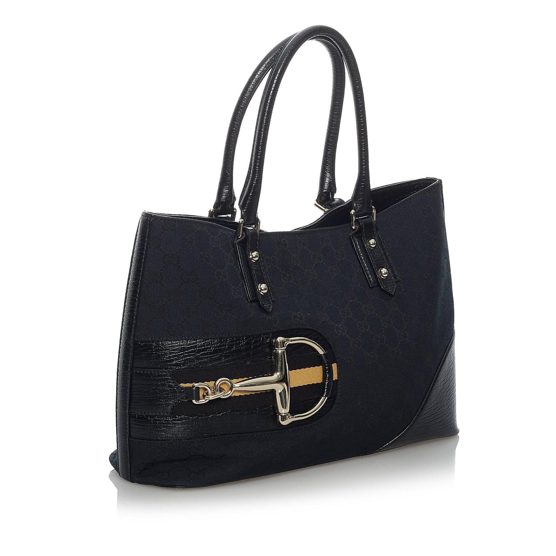 Gucci GG Hasler SHG Canvas Black Tote Bag