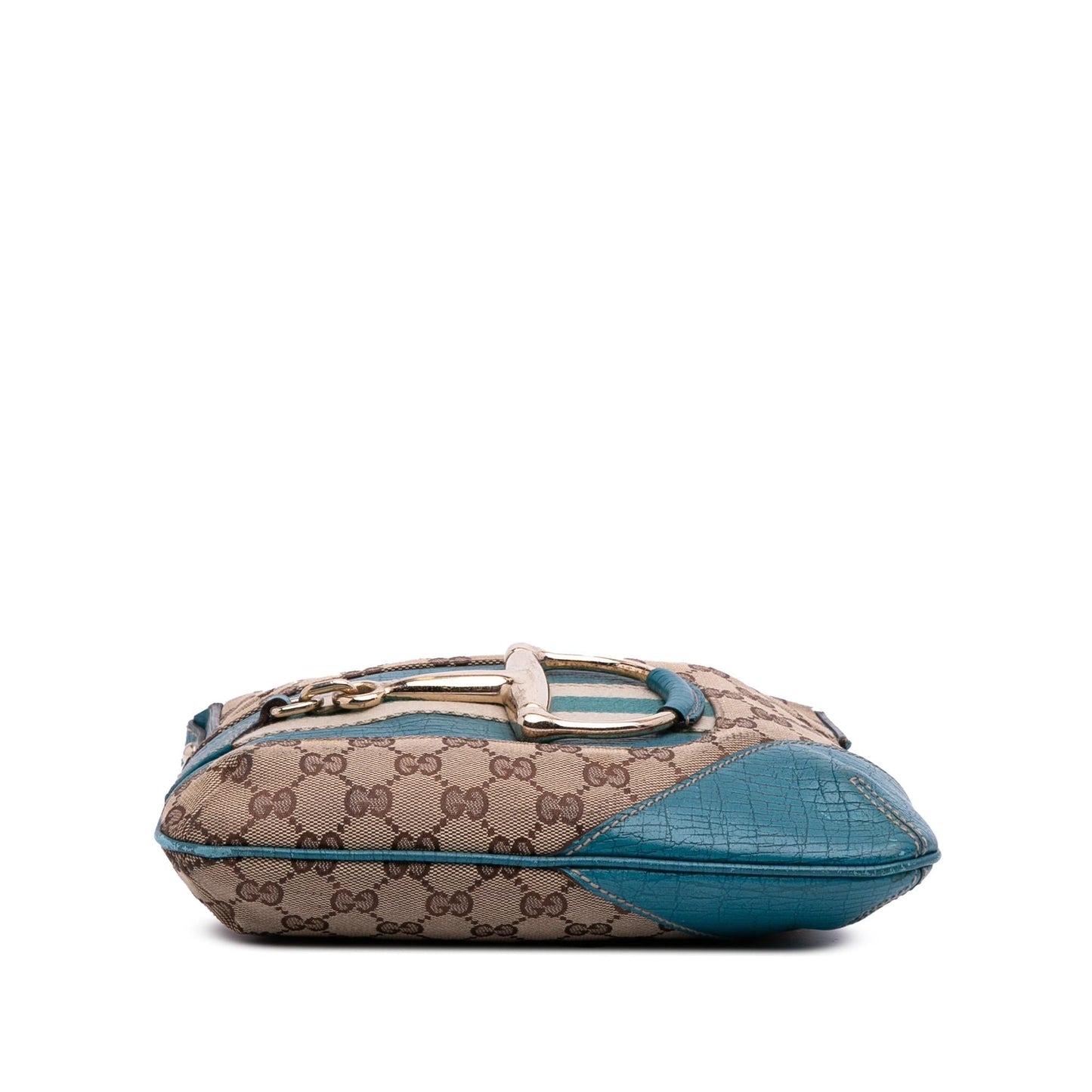 Gucci GG Hasler Web Canvas Calf Brown Blue Crossbody Bag