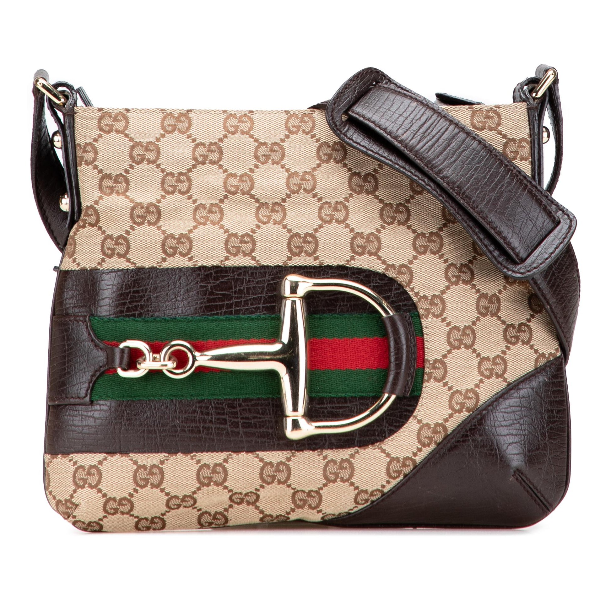 Gucci GG Hasler Web Canvas Brown Crossbody Bag Crossbody 2
