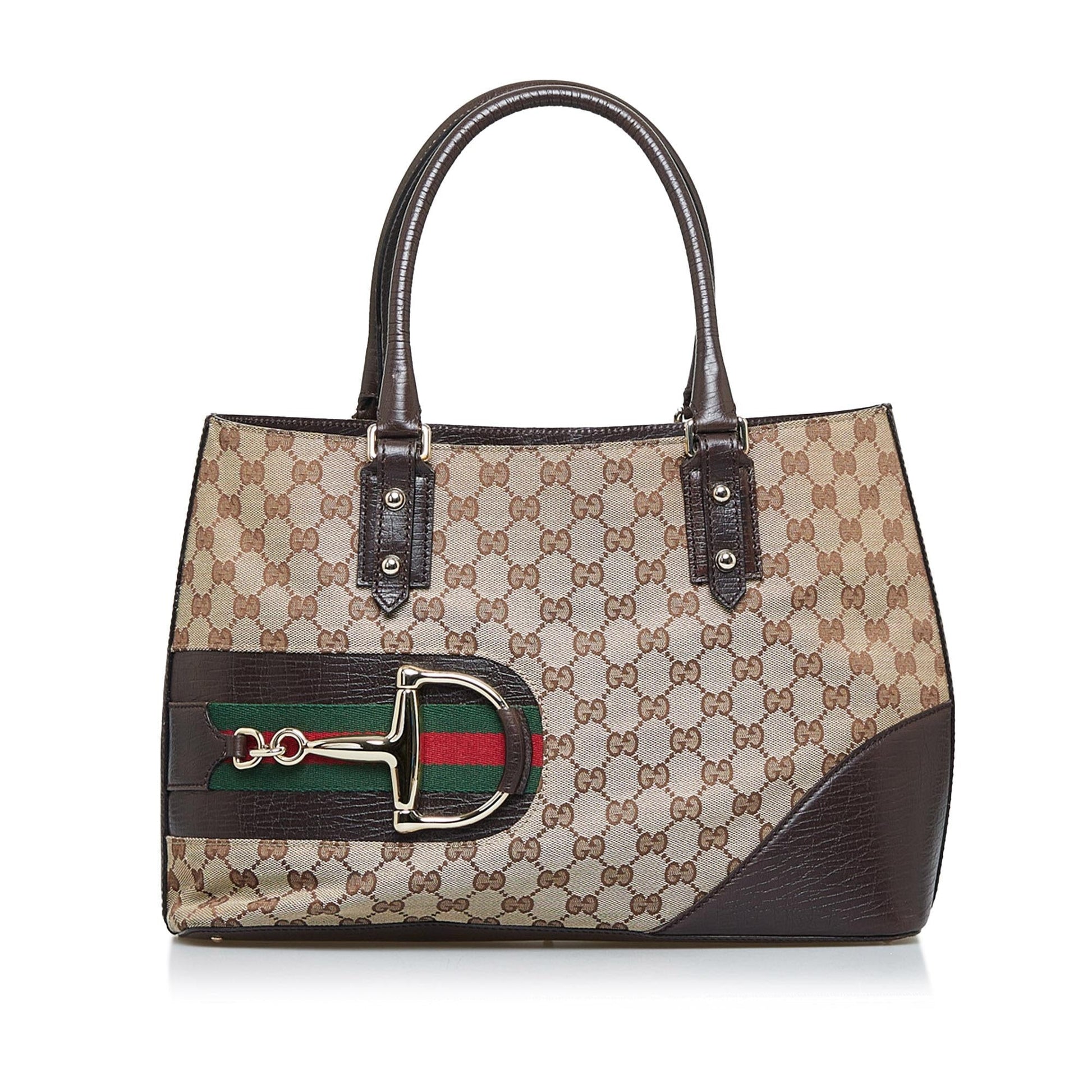 Gucci GG Hasler Web SHG-aUSmg4 Canvas Brown Tote Bag