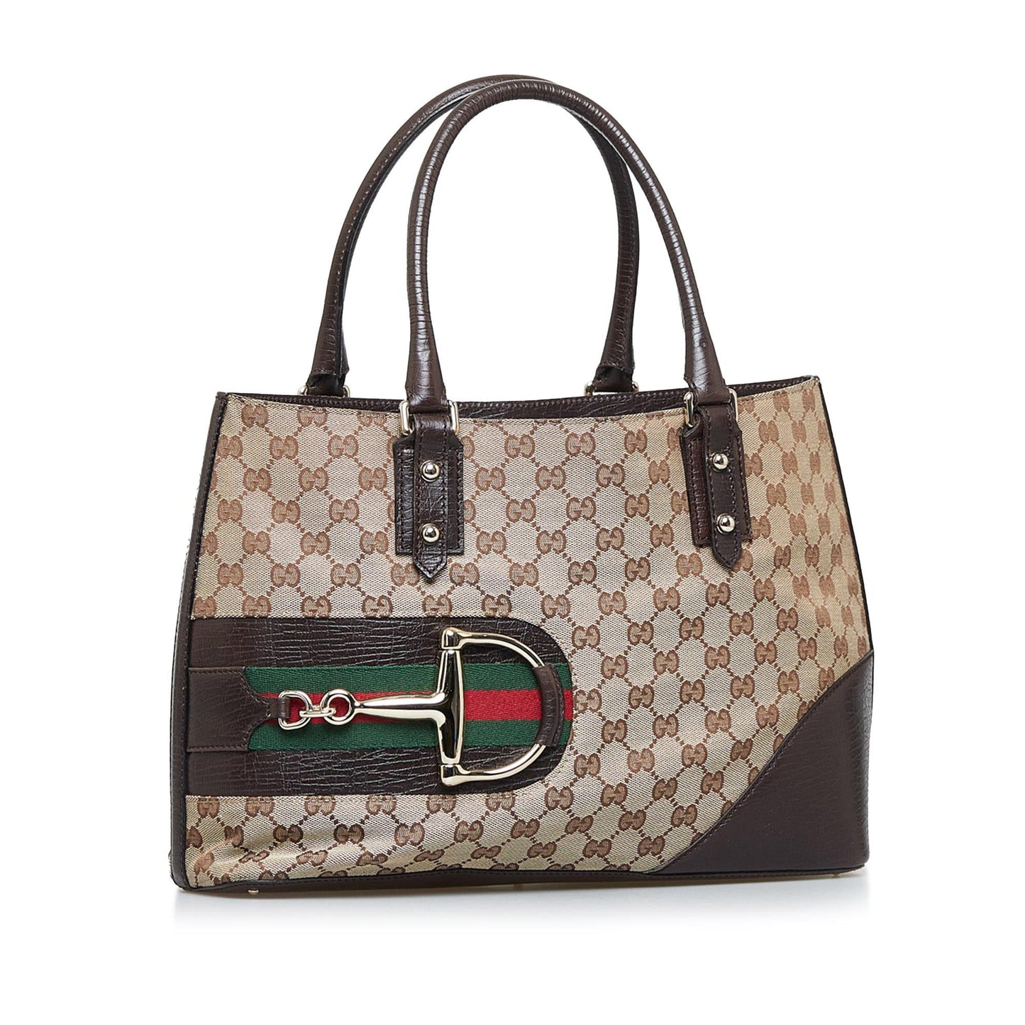 Gucci GG Hasler Web SHG-aUSmg4 Canvas Brown Tote Bag