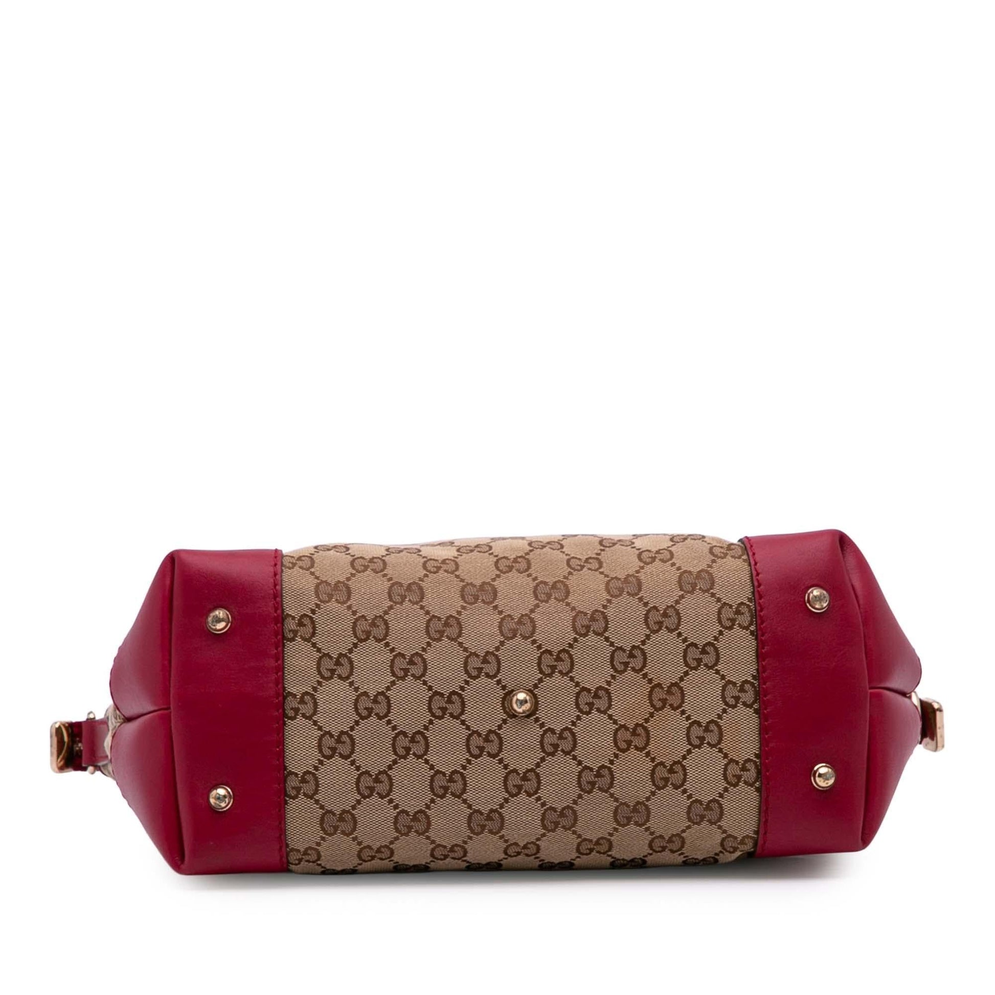 Gucci GG Heart Bit Canvas Travel Bag Bit Satchel