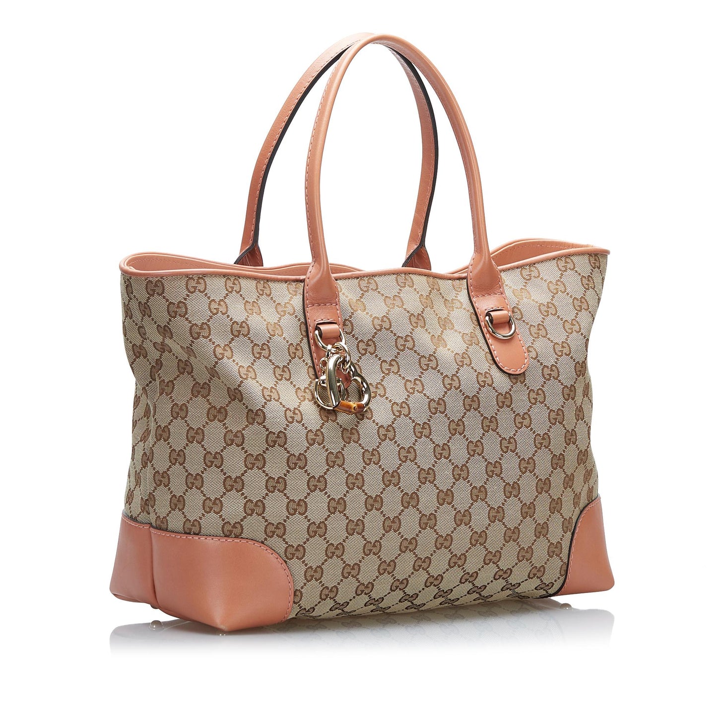 Gucci GG Heart Bit SHG-3fnCTw Canvas Brown Tote Bag