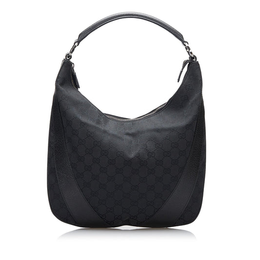 Gucci GG SHG-fpybPe Canvas Black Shoulder Bag