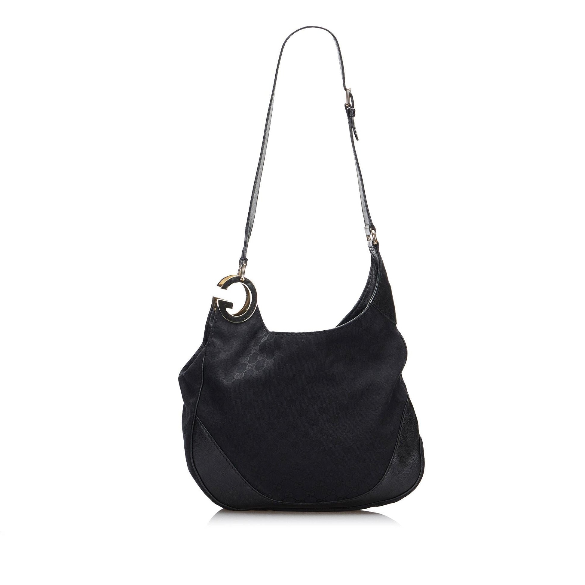 Gucci GG SHG-if0a3r Canvas Calf Black Shoulder Bag