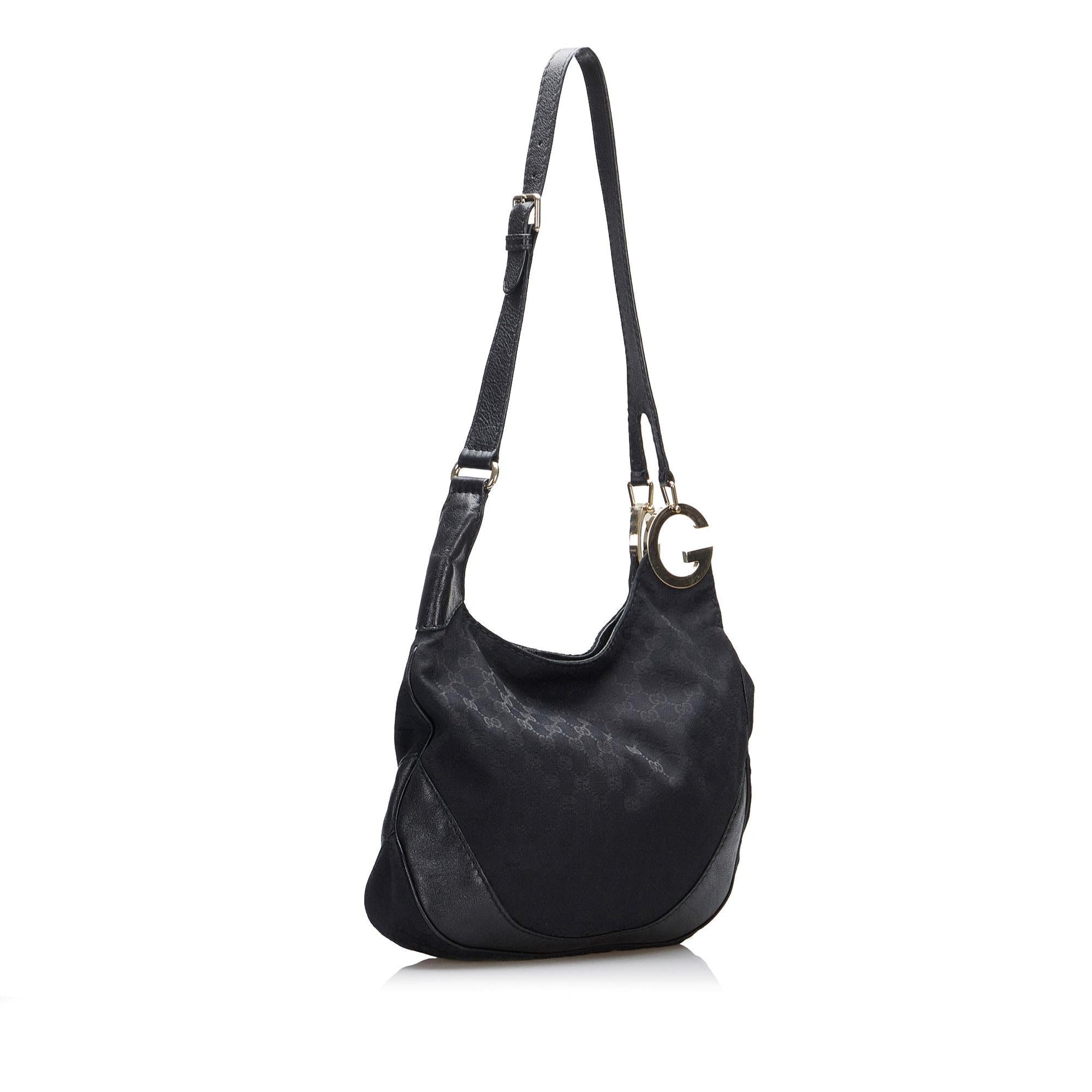 Gucci GG SHG-if0a3r Canvas Calf Black Shoulder Bag