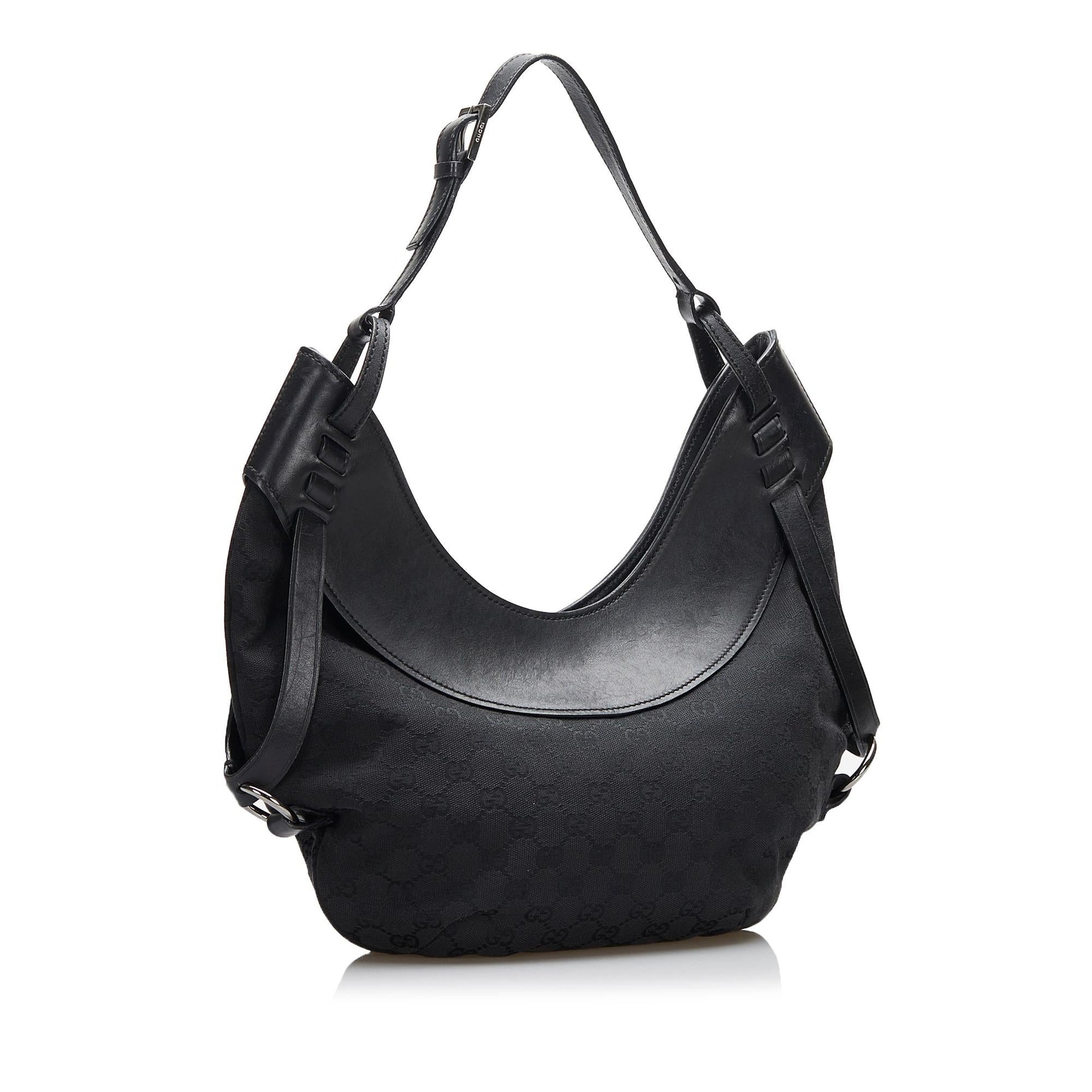 Gucci GG SHG-pRggC6 Canvas Black Shoulder Bag