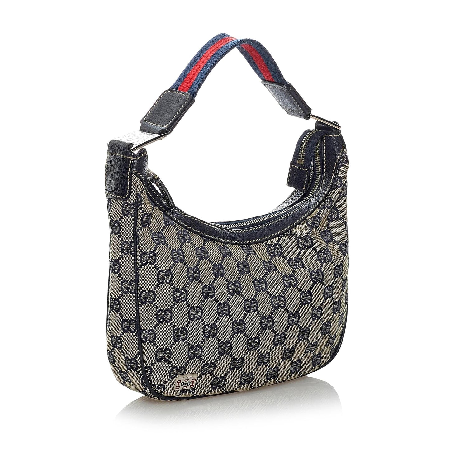 Gucci GG SHG Canvas Calf Blue Grey Shoulder Bag