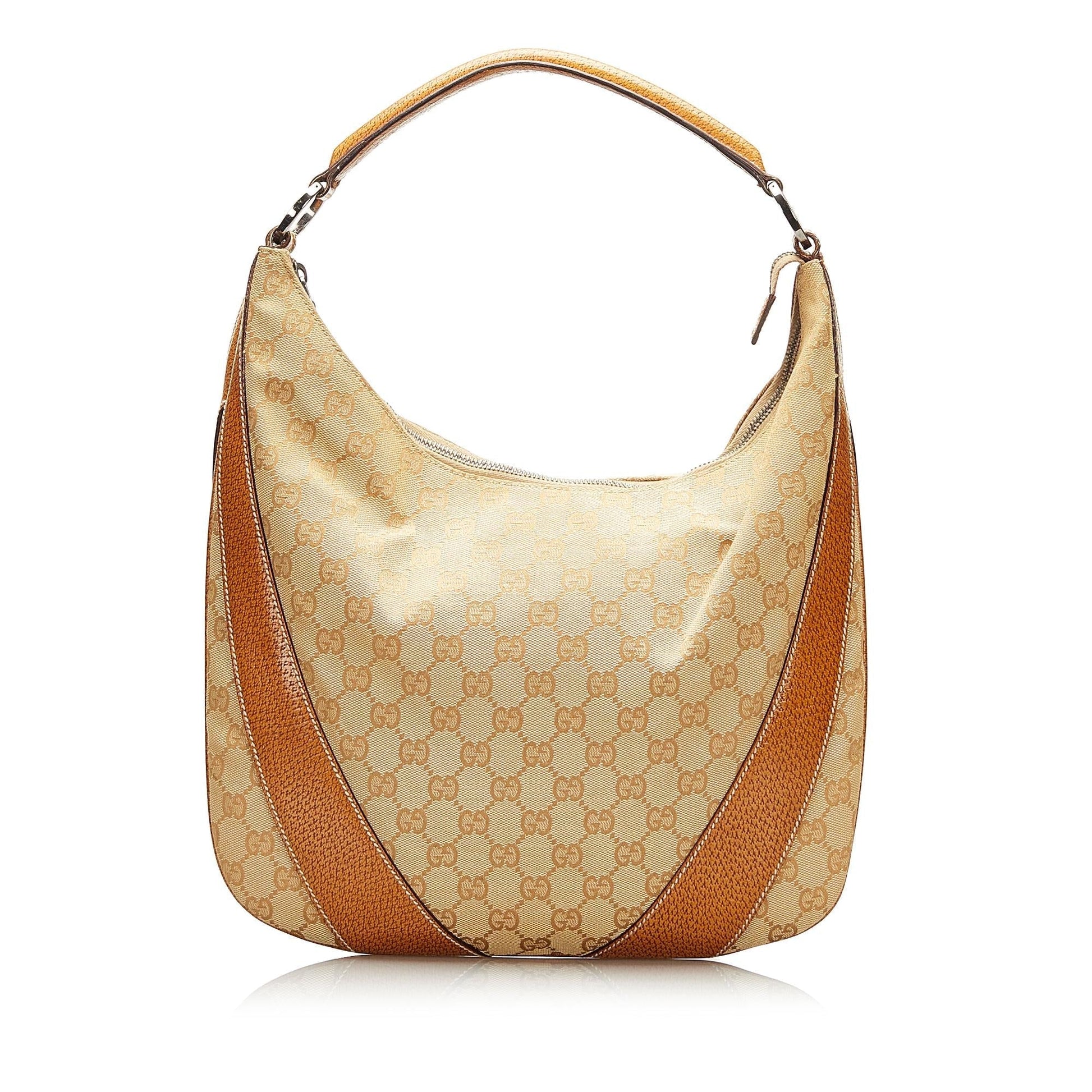 Gucci GG SHG Canvas Brown Shoulder Bag Hobo Shg