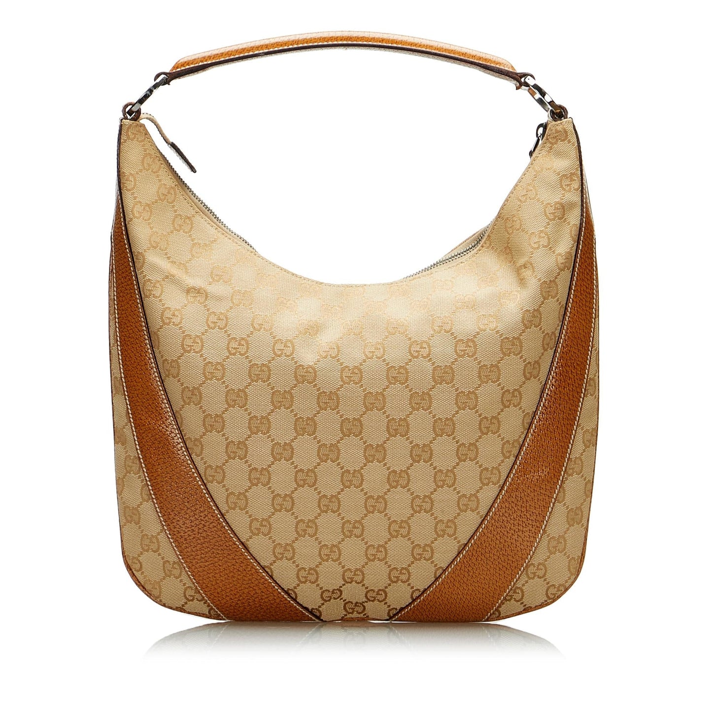 Gucci GG SHG-m7Woue Canvas Calf Brown Shoulder Bag