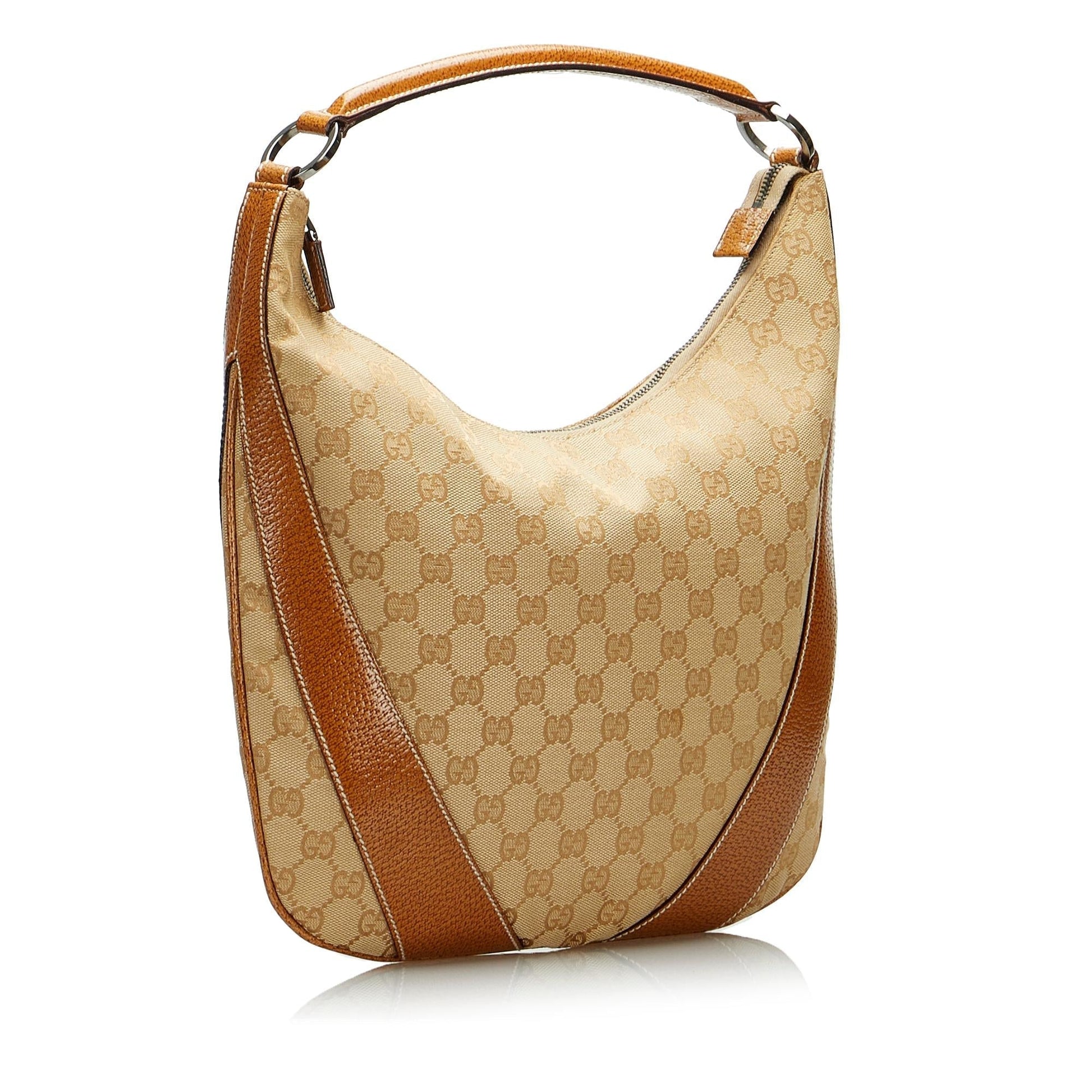 Gucci GG SHG-m7Woue Canvas Calf Brown Shoulder Bag