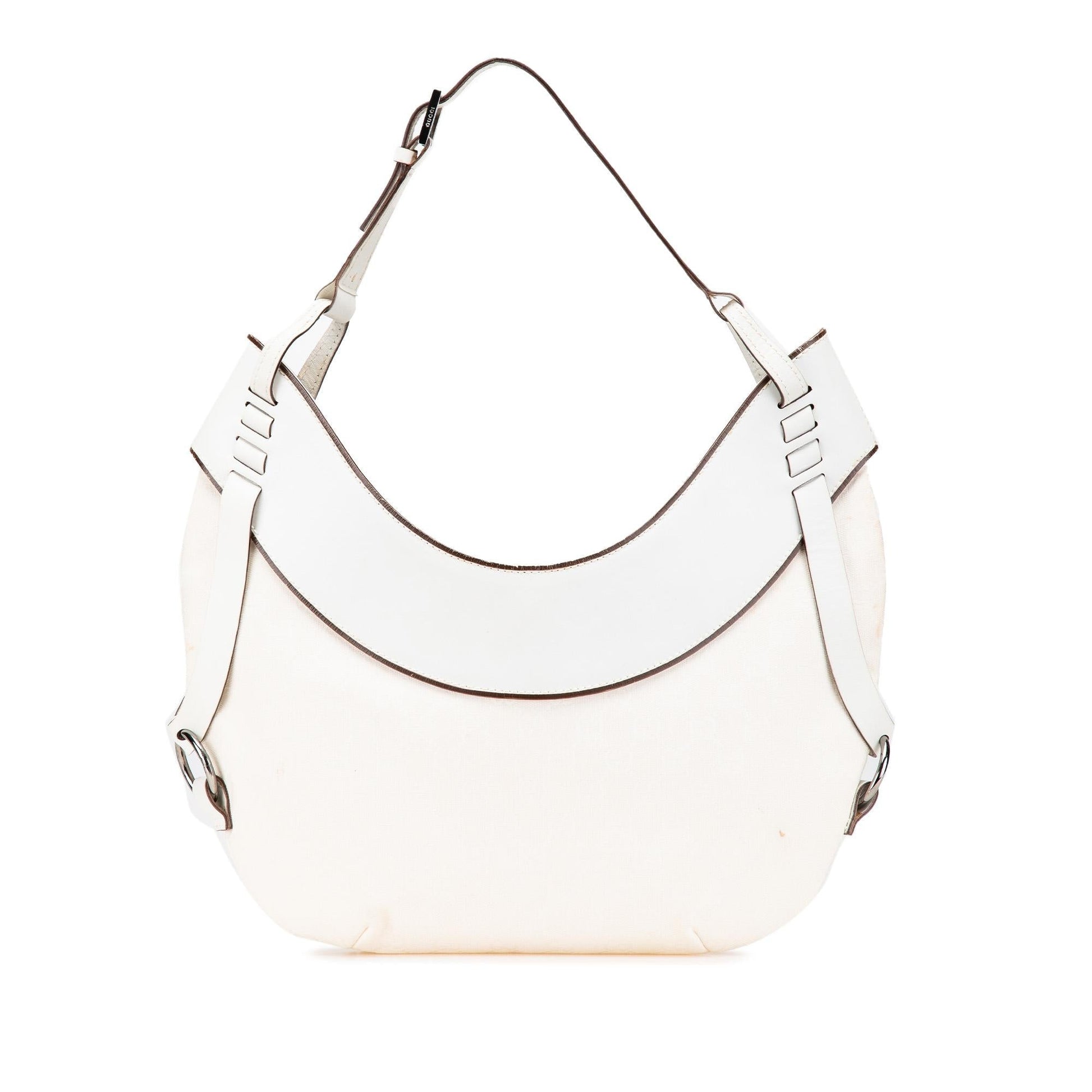 Gucci GG Canvas White Shoulder Bag Canvas Hobo