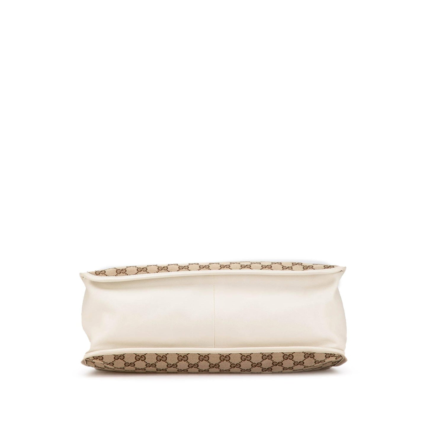 Gucci GG Horsebit Canvas Calf White Brown Tote Bag