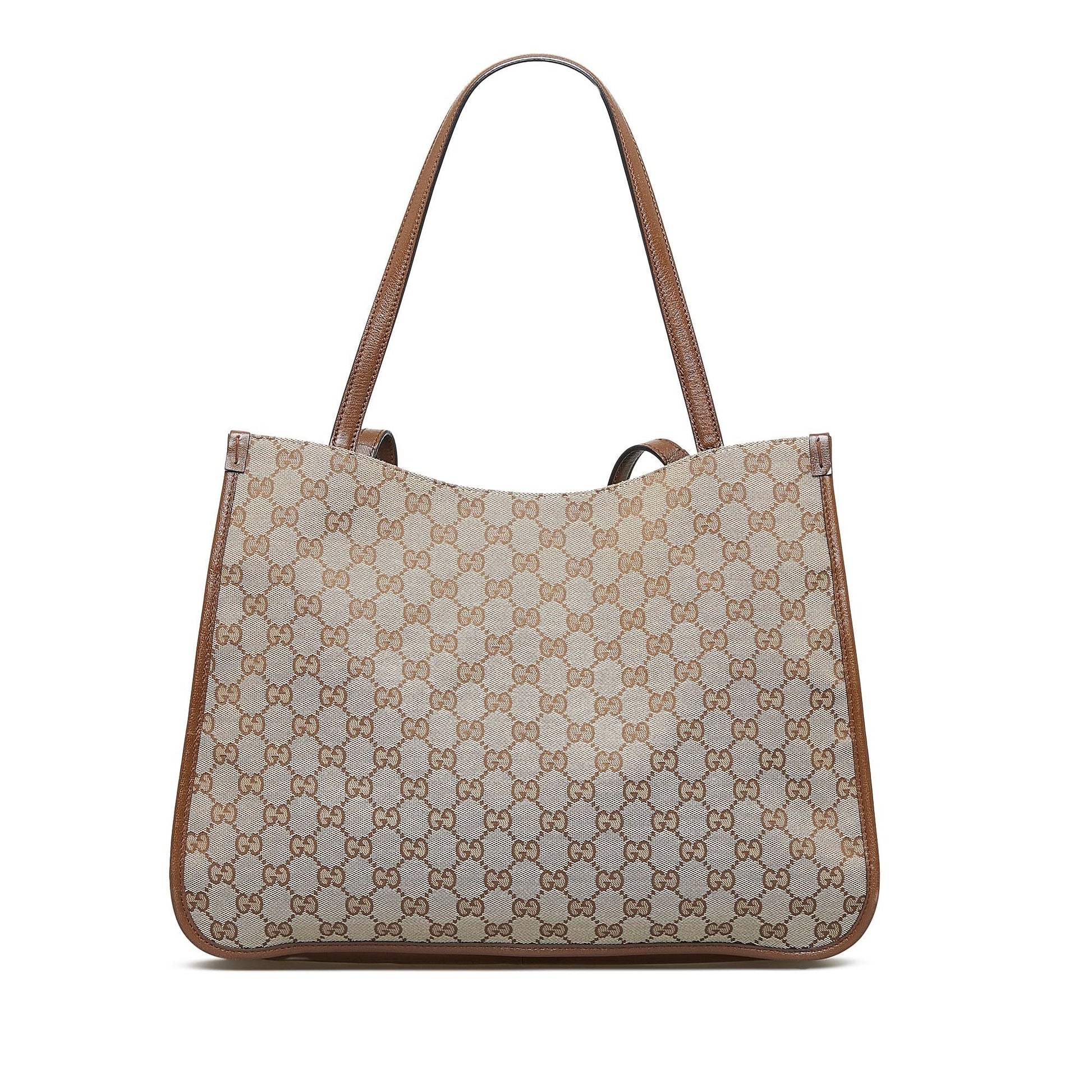 Gucci GG Horsebit SHG-efXOqF Canvas Brown Tote Bag