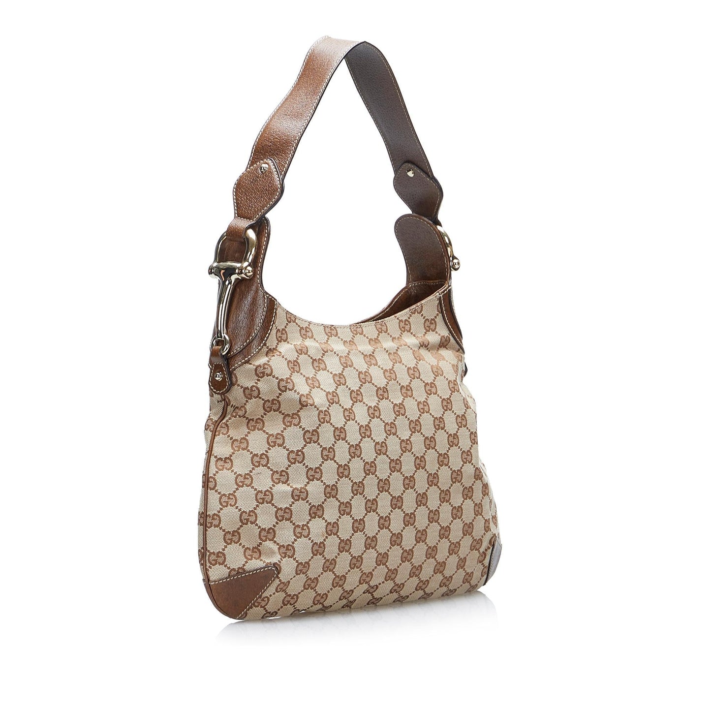 Gucci GG Horsebit Creole SHG-y6YgpM Canvas Brown Shoulder Bag