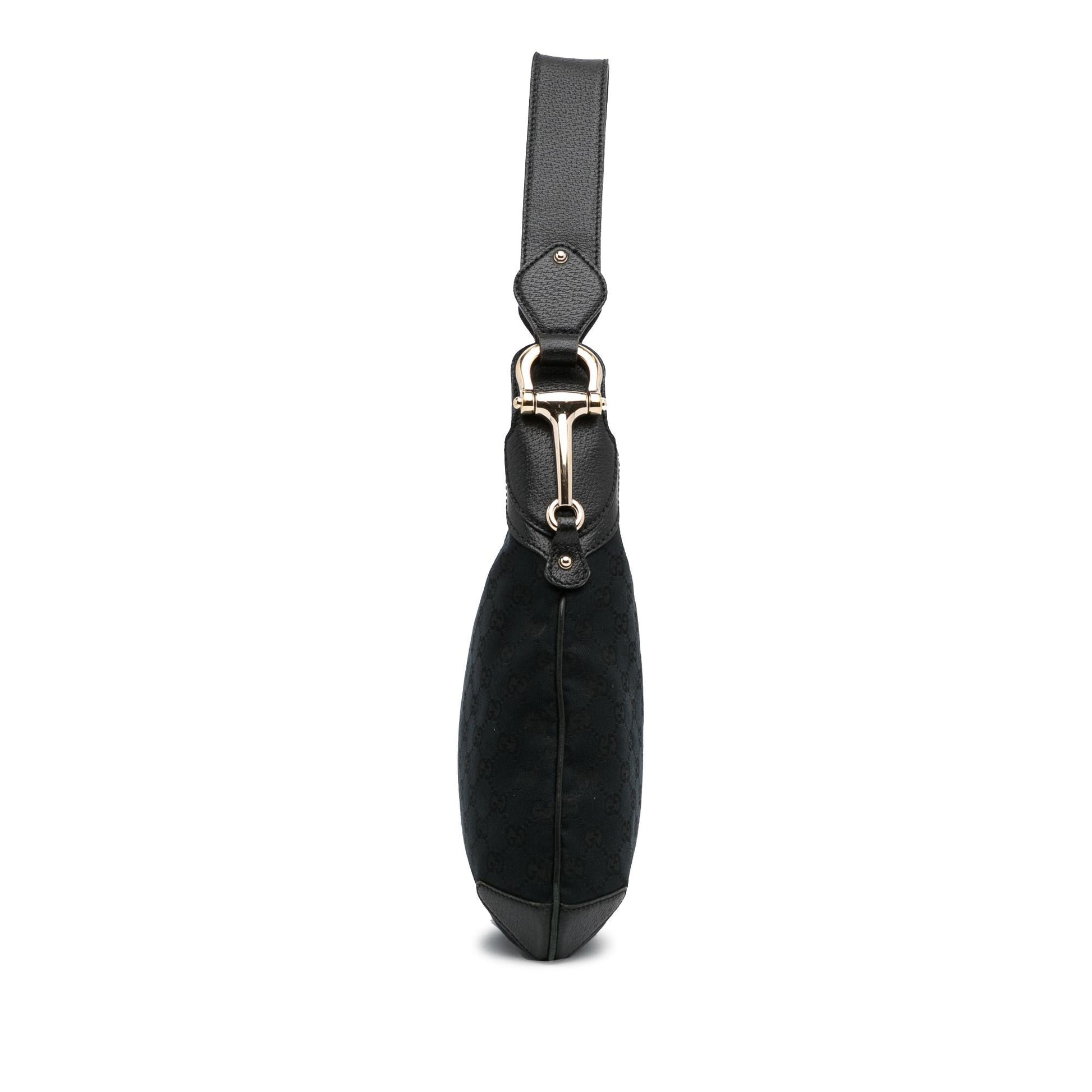 Gucci GG Horsebit Creole SHG-5263wy Canvas Black Shoulder Bag