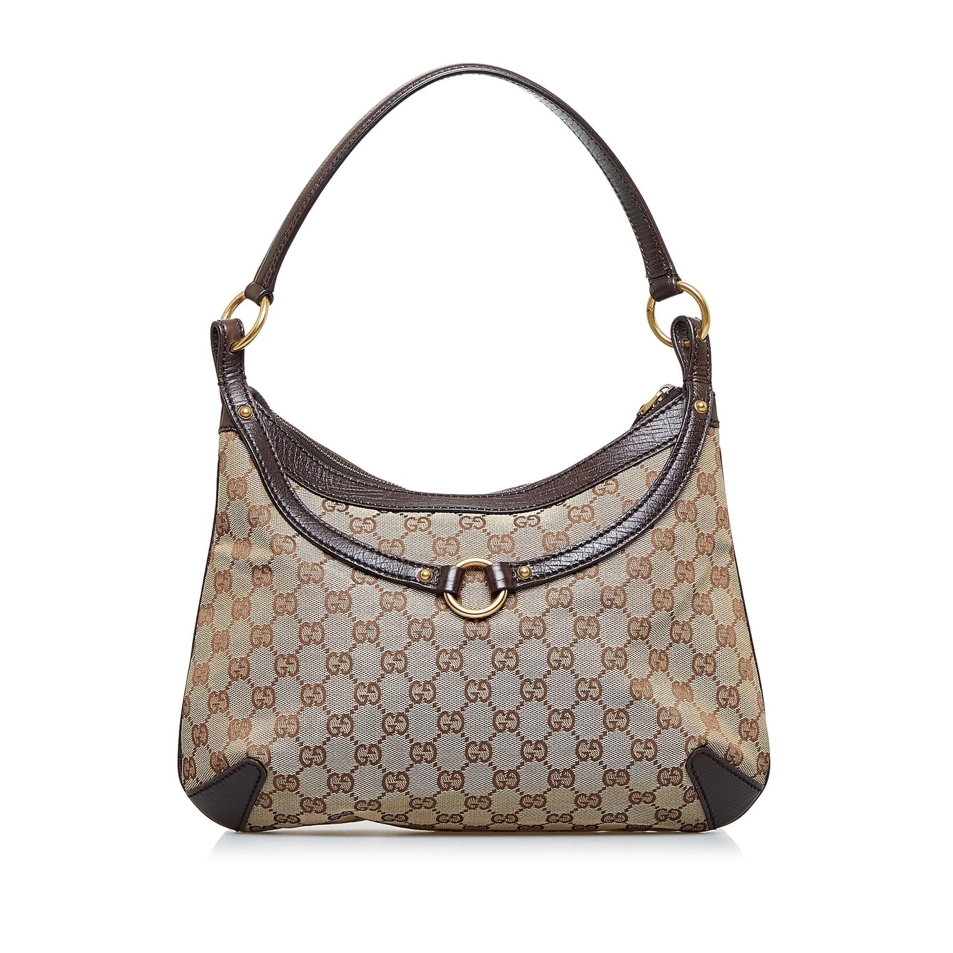 Gucci GG Horsebit SHG-3vKr0U Canvas Brown Shoulder Bag