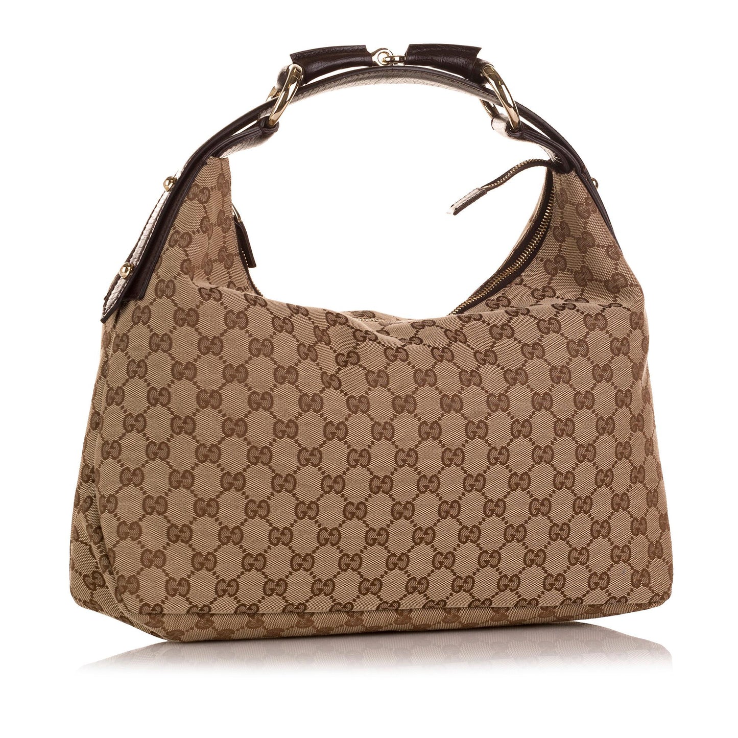 Gucci GG Horsebit SHG-i65Xy9 Canvas Brown Shoulder Bag