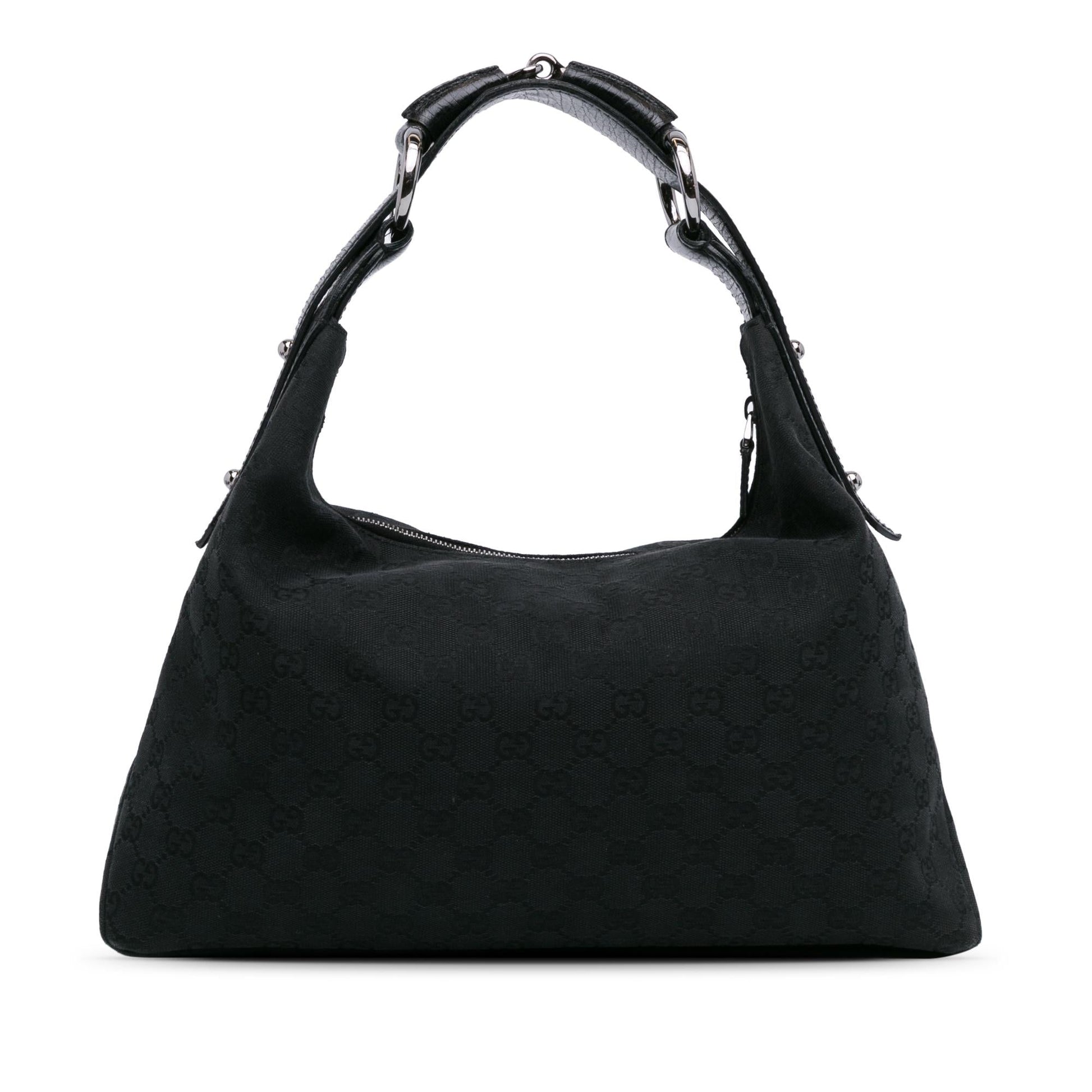 Gucci GG Horsebit SHG-07dStE Canvas Black Shoulder Bag