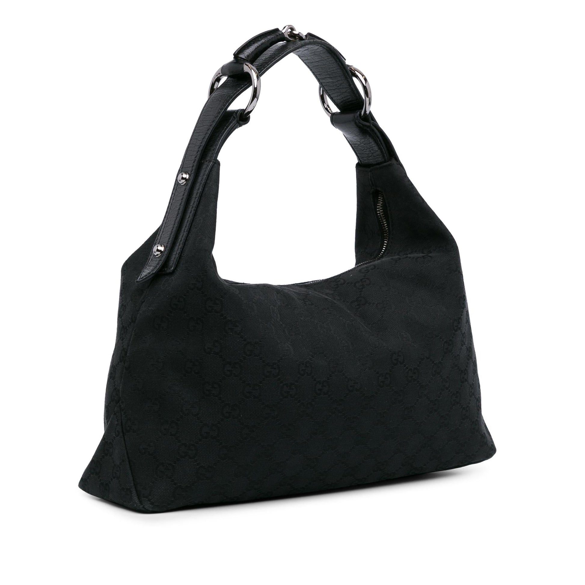 Gucci GG Horsebit SHG-07dStE Canvas Black Shoulder Bag