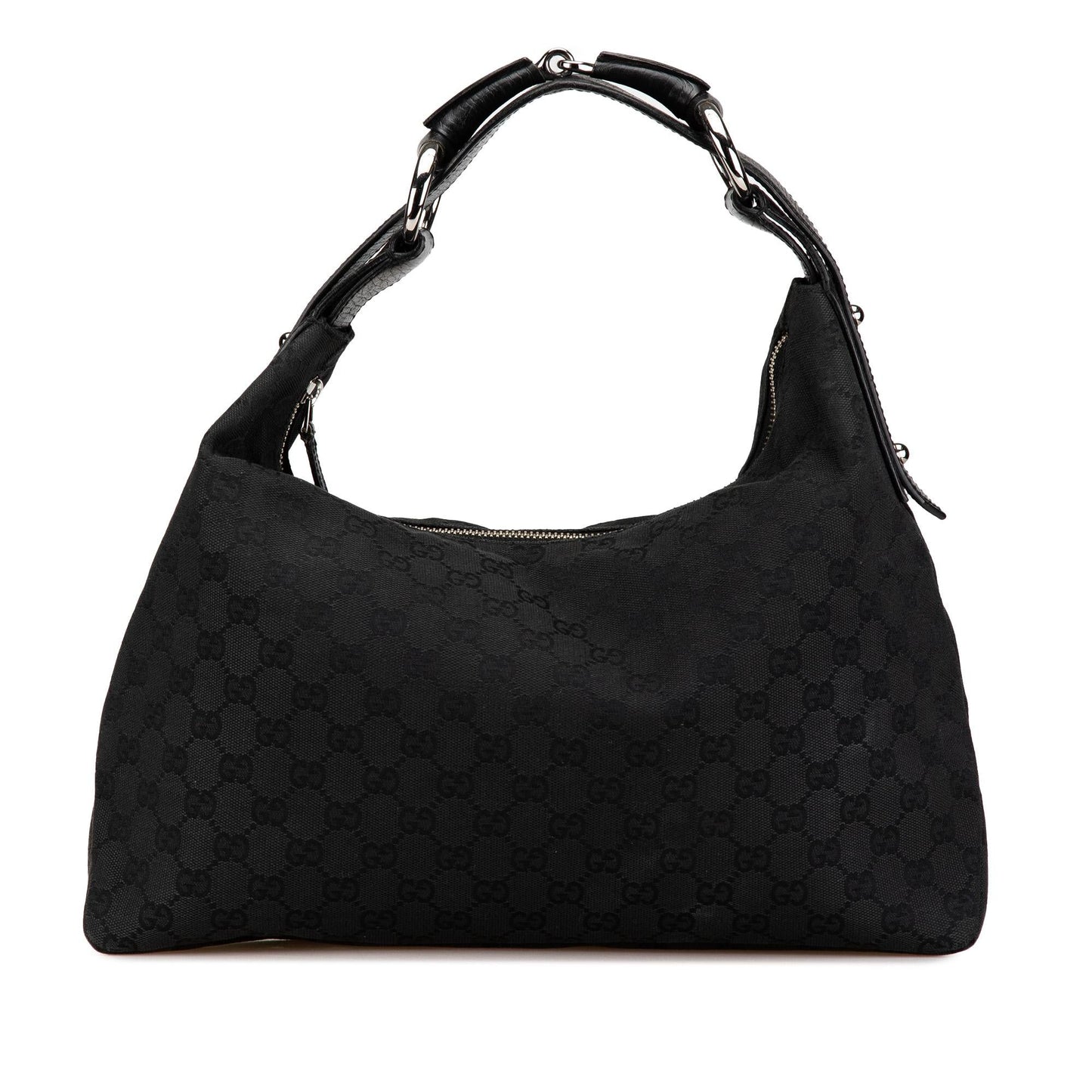 Gucci GG Horsebit Canvas Calf Black Shoulder Bag