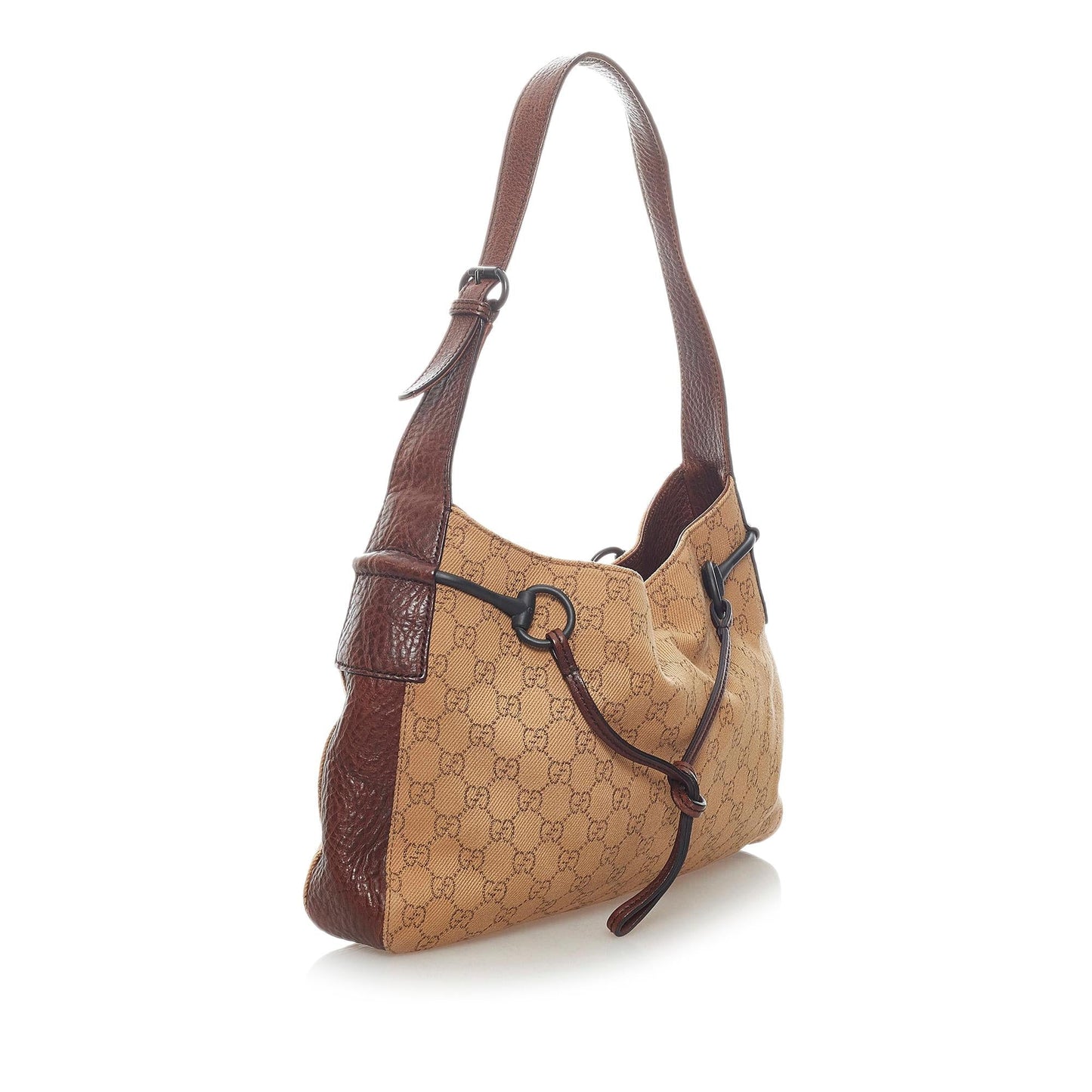 Gucci GG Horsebit SHG Canvas Brown Shoulder Bag