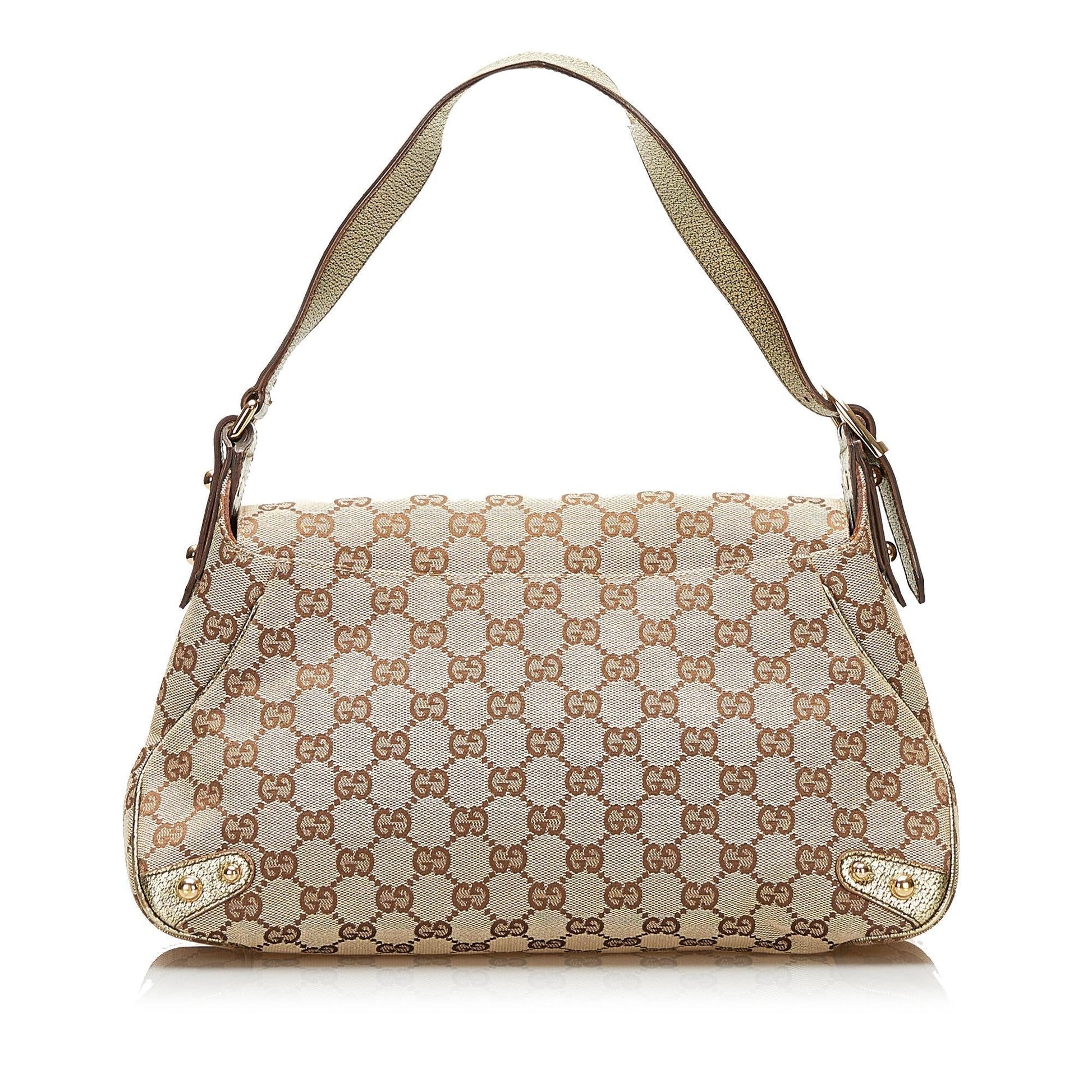 Gucci GG Horsebit SHG Canvas Grey Shoulder Bag