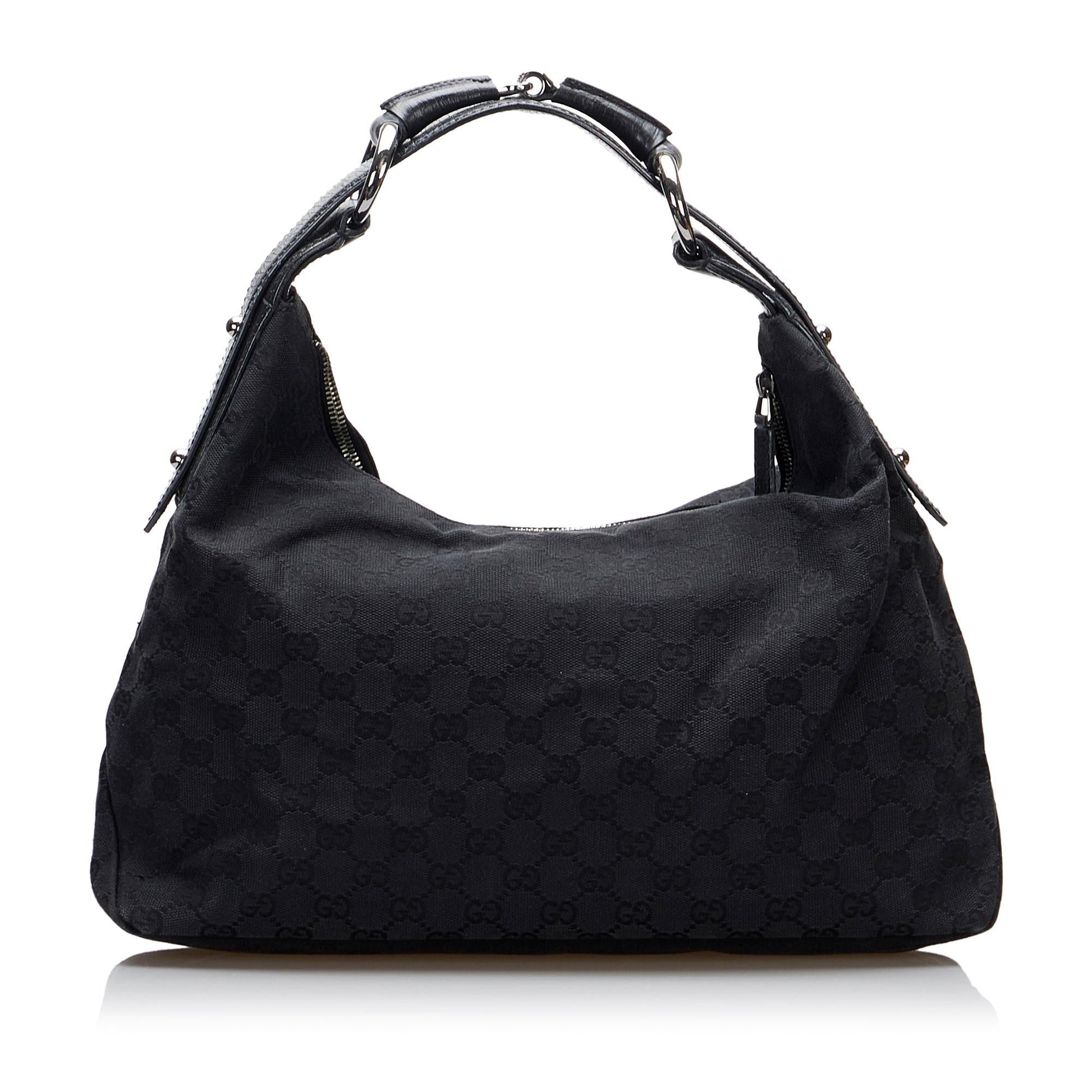 Gucci GG Horsebit SHG-wbDRzT Canvas Black Shoulder Bag