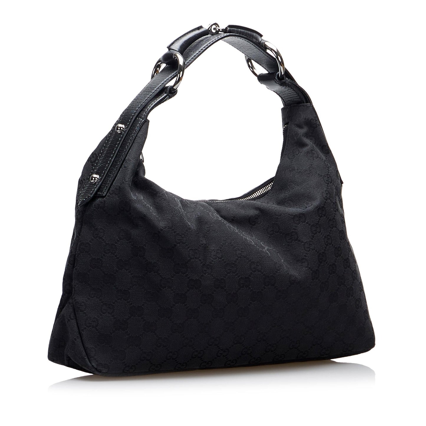 Gucci GG Horsebit SHG-wbDRzT Canvas Black Shoulder Bag
