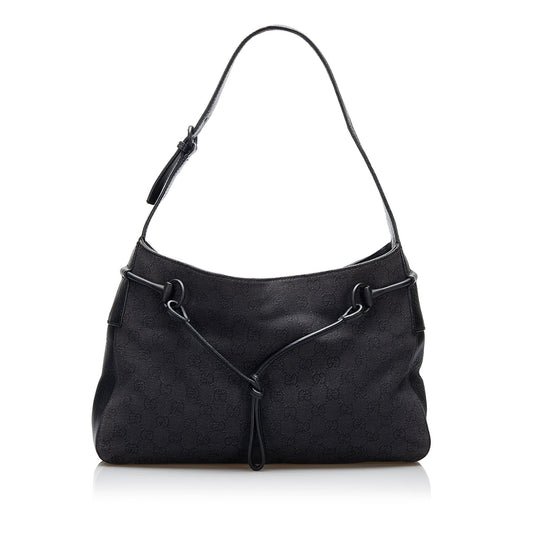 Gucci GG Horsebit SHG-3xYnnv Canvas Black Shoulder Bag