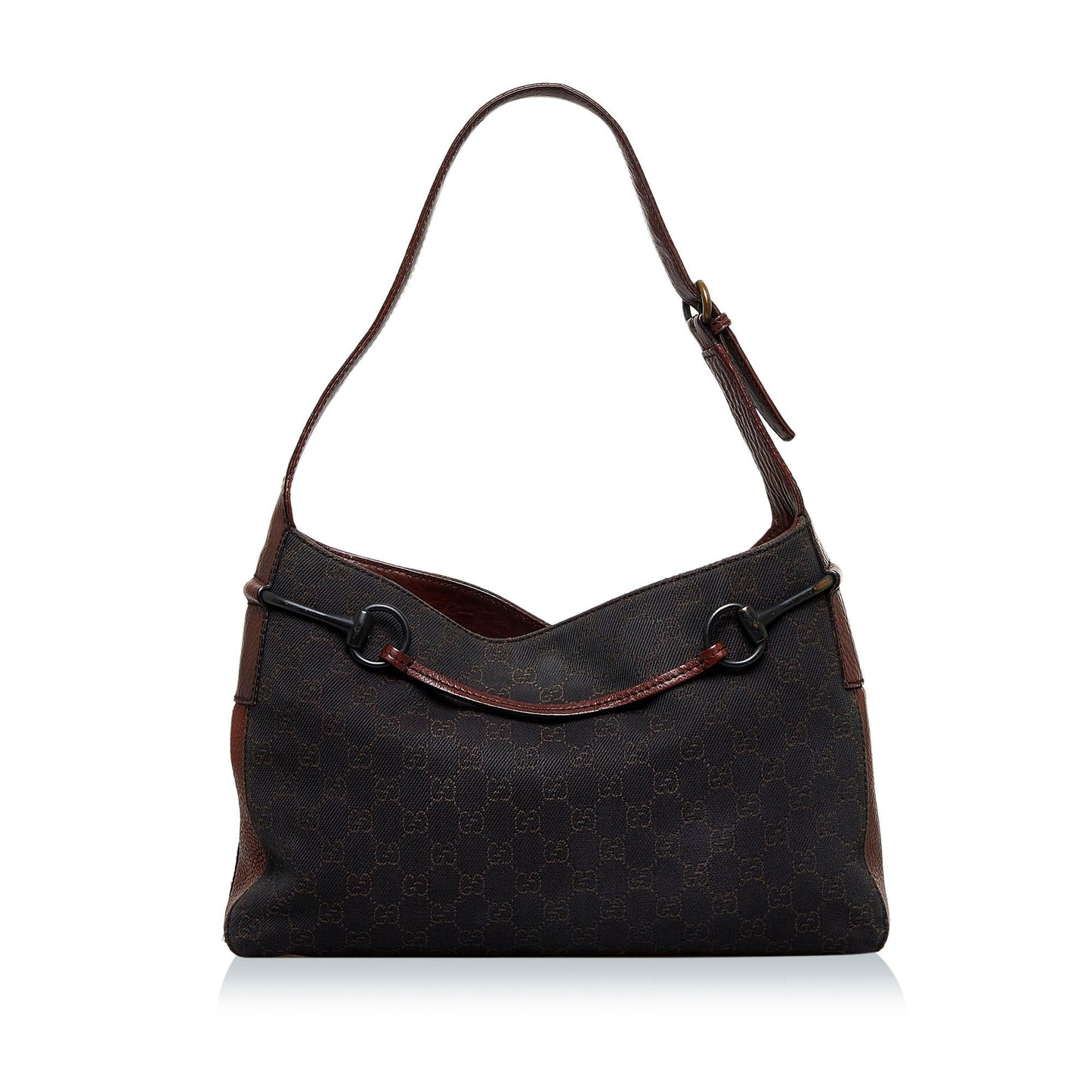 Gucci GG Horsebit SHG-LWBer5 Canvas Black Shoulder Bag