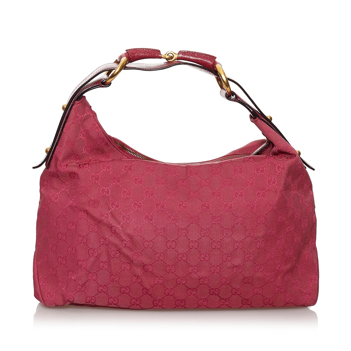 Gucci GG Horsebit SHG Canvas Calf Red Shoulder Bag
