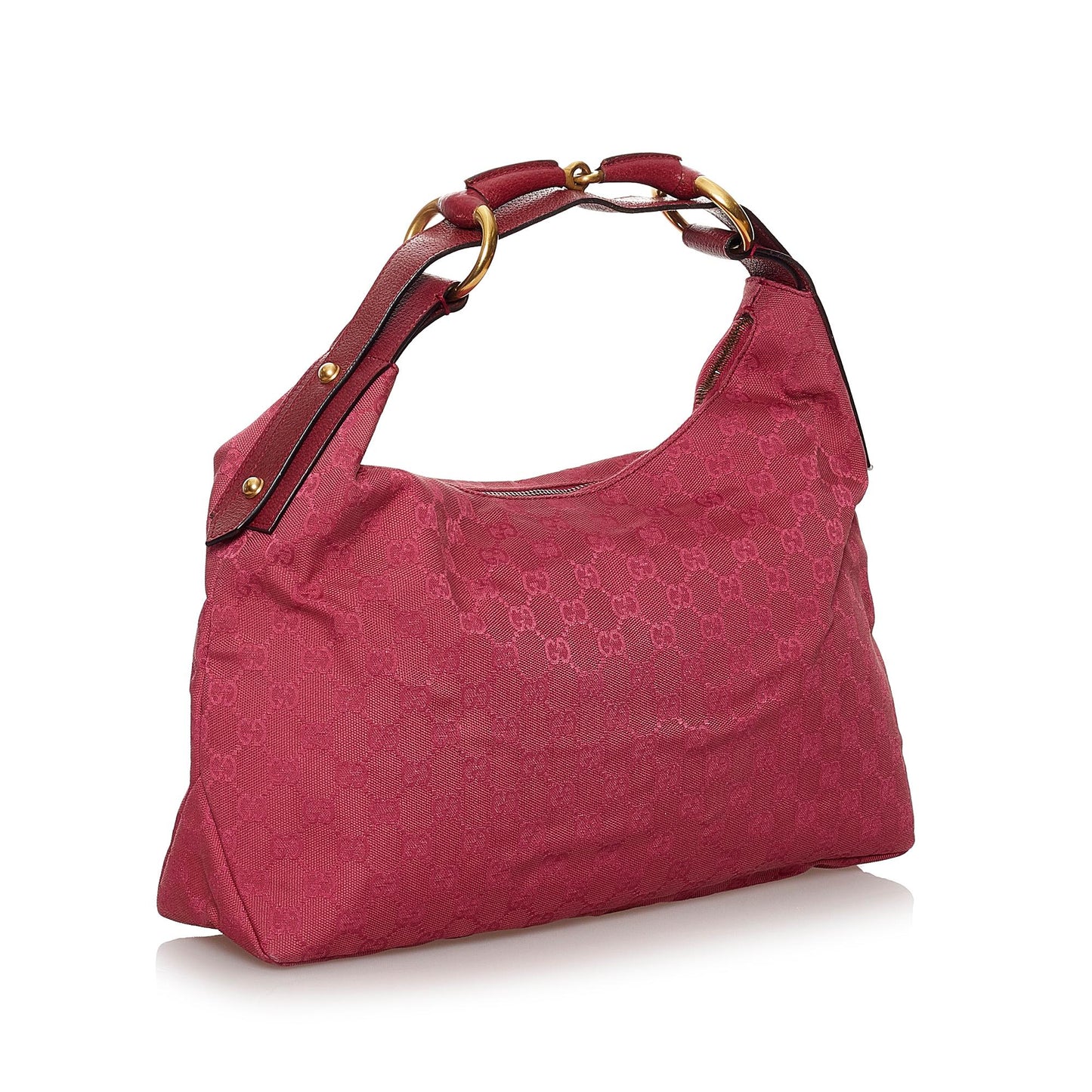 Gucci GG Horsebit SHG Canvas Calf Red Shoulder Bag