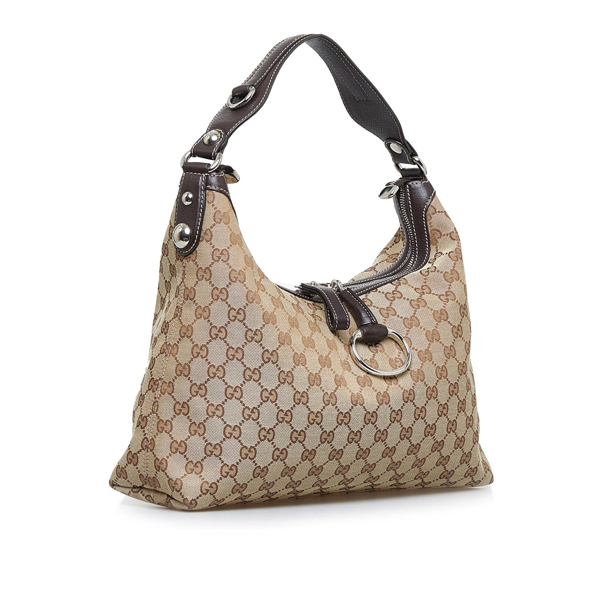 Gucci GG Icon Bit SHG-u2vEb8 Canvas Brown Satchel Bag