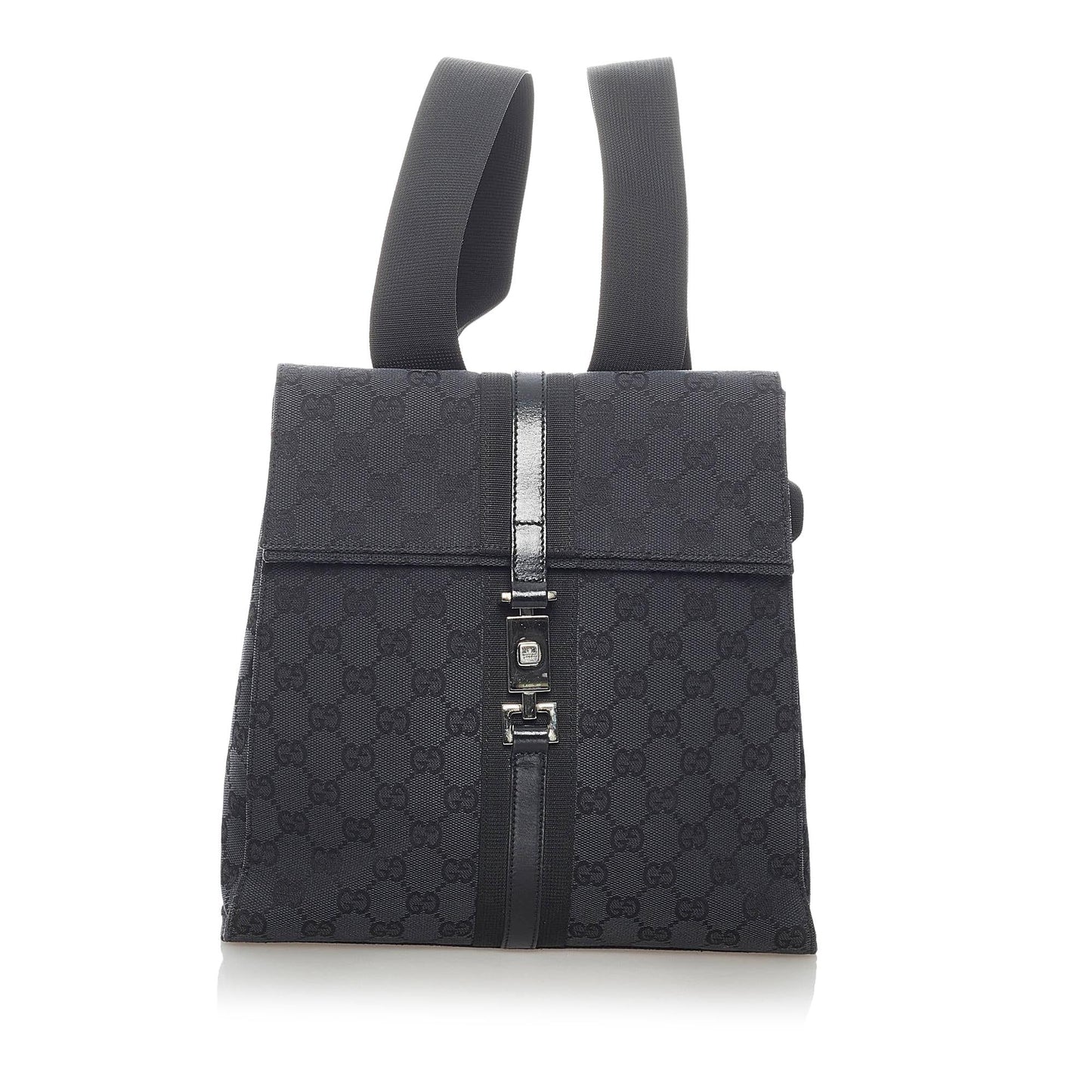 Gucci GG Jackie Backpack SHG Canvas Black