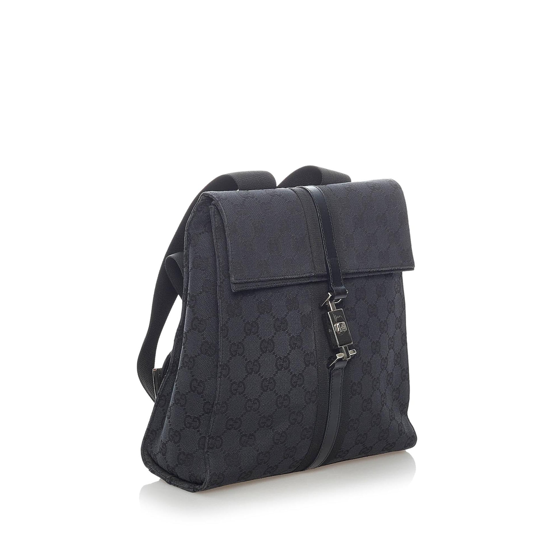 Gucci GG Jackie Backpack SHG Canvas Black