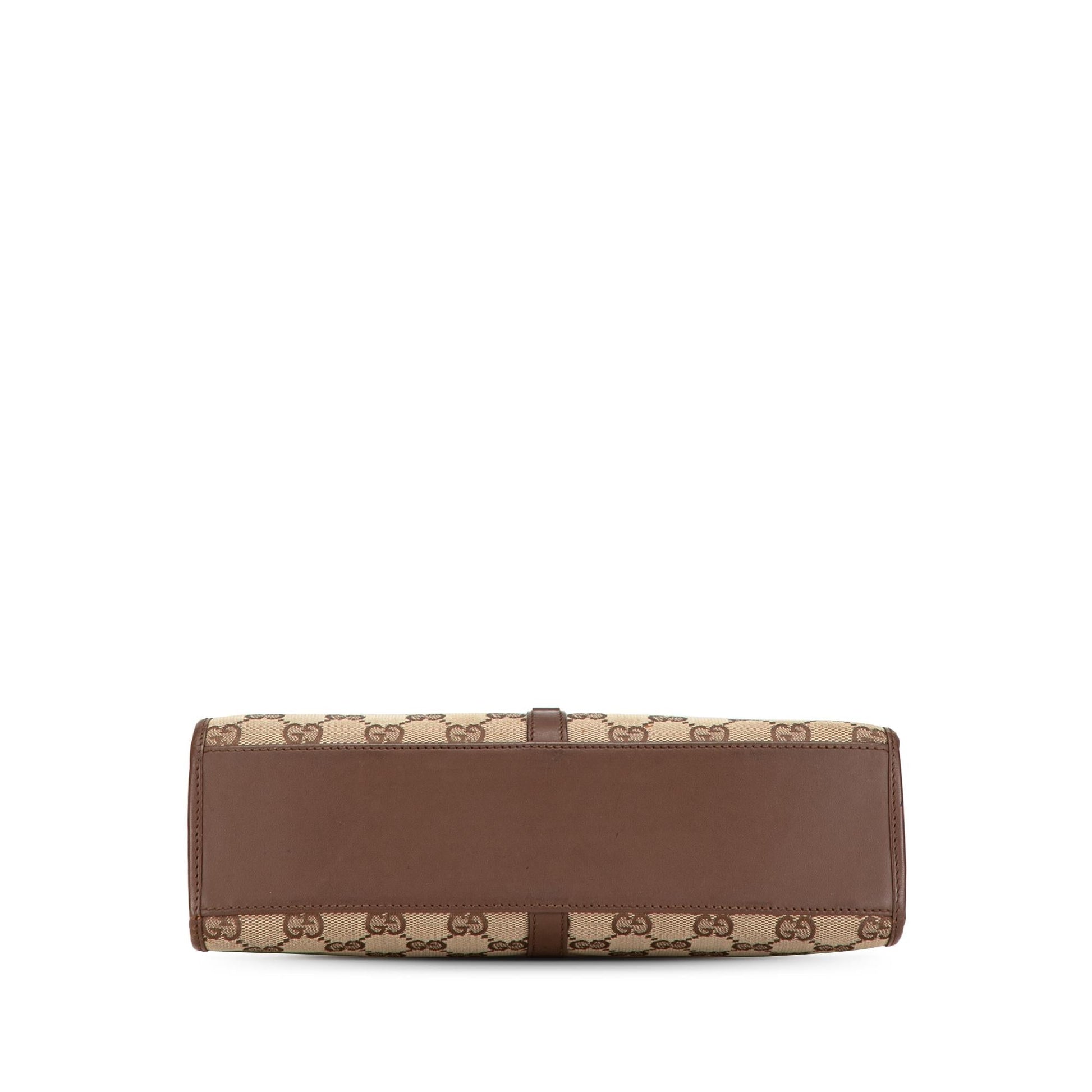 Gucci GG Jackie Bardot SHG-KItrZ5 Canvas Calf Brown Shoulder Bag