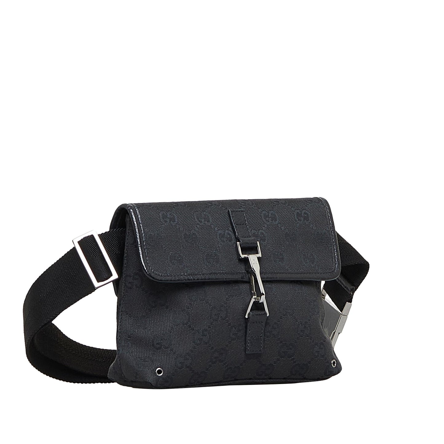 Gucci GG Jackie Belt SHG-DiL6gS Canvas Black Accessory