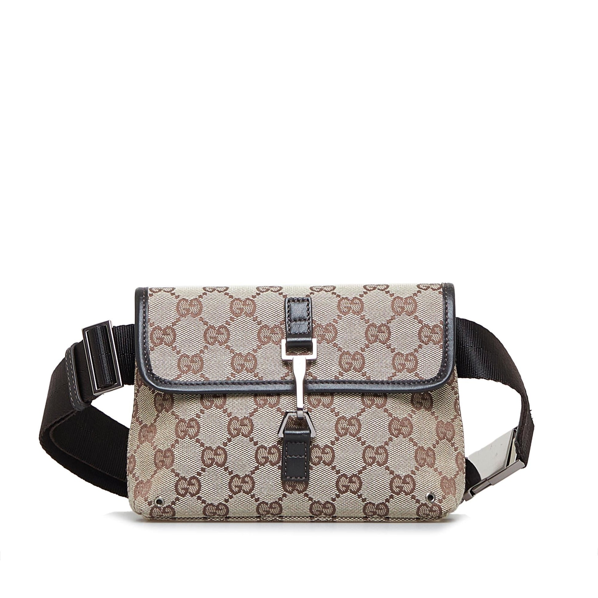 Gucci GG Jackie Belt SHG-ccWQz1 Canvas Calf Brown Accessory