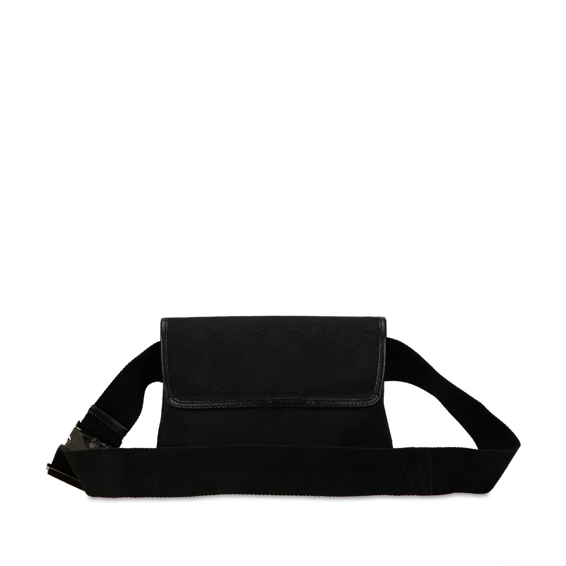 Gucci GG Jackie Belt SHG-9IGvGb Canvas Calf Black Accessory
