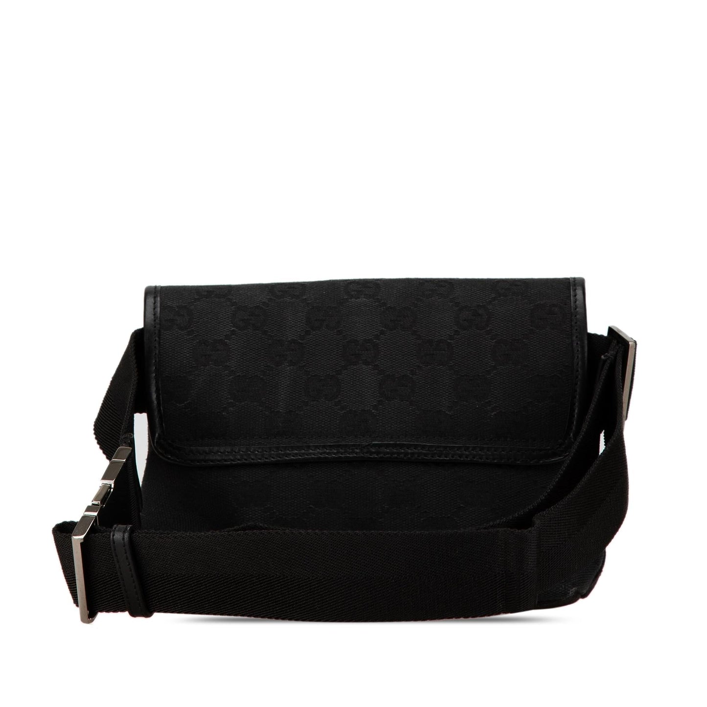 Gucci GG Jackie Belt Canvas Calf Black Accessory