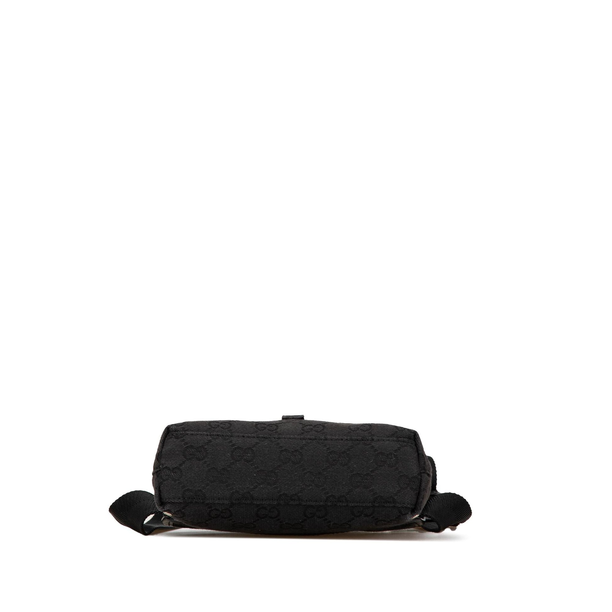 Gucci GG Jackie Belt SHG-n1jtZ2 Canvas Calf Black Accessory