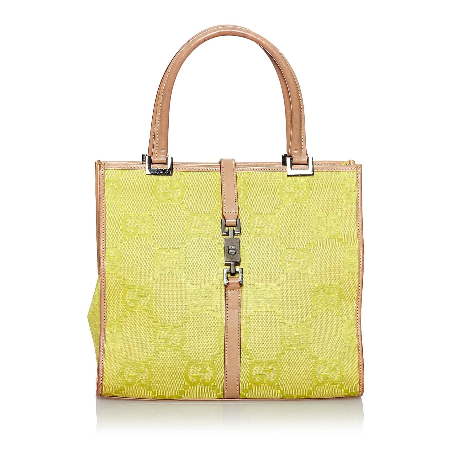 Gucci GG Jackie SHG Canvas Grey Satchel Bag