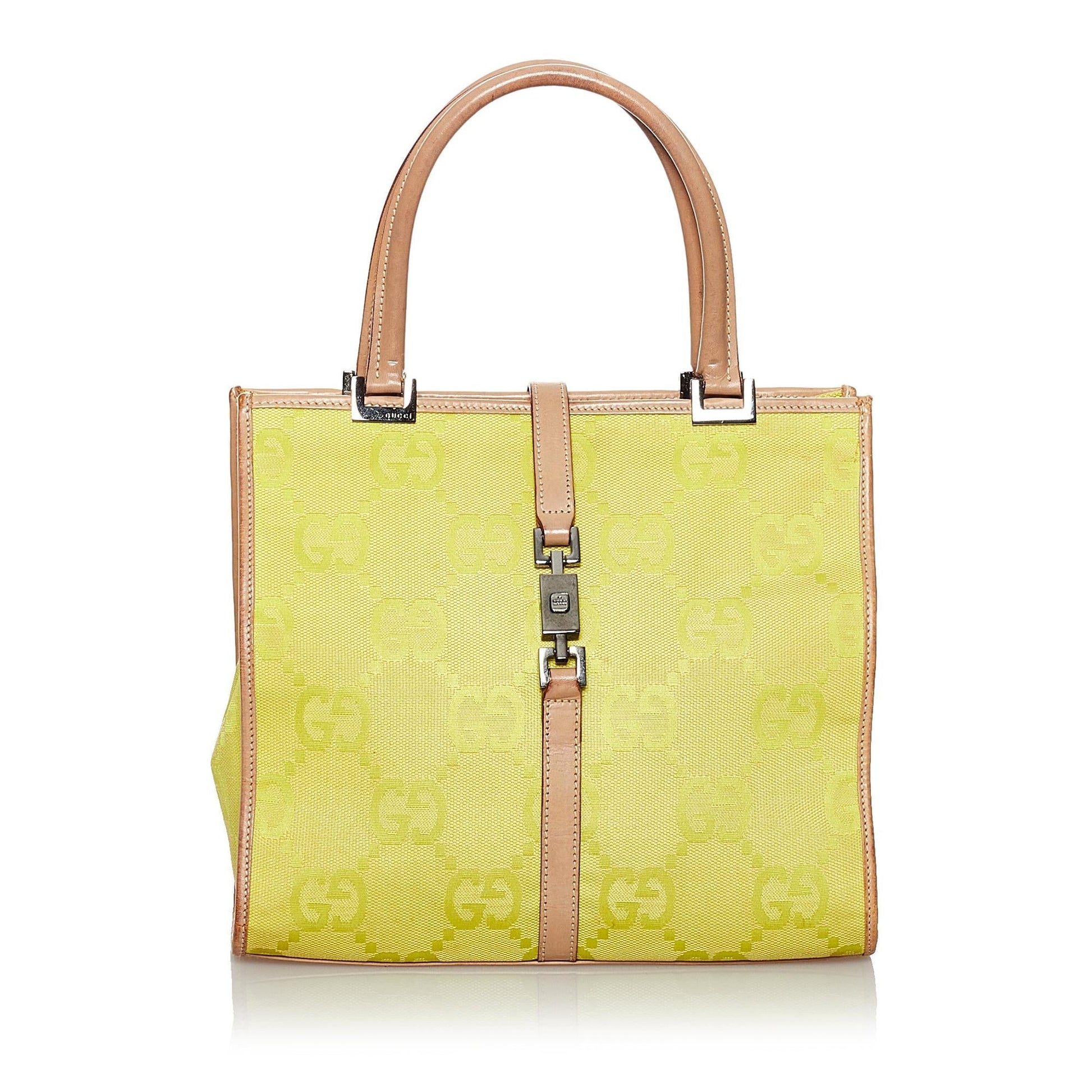 Gucci GG Jackie SHG Canvas Grey Satchel Bag