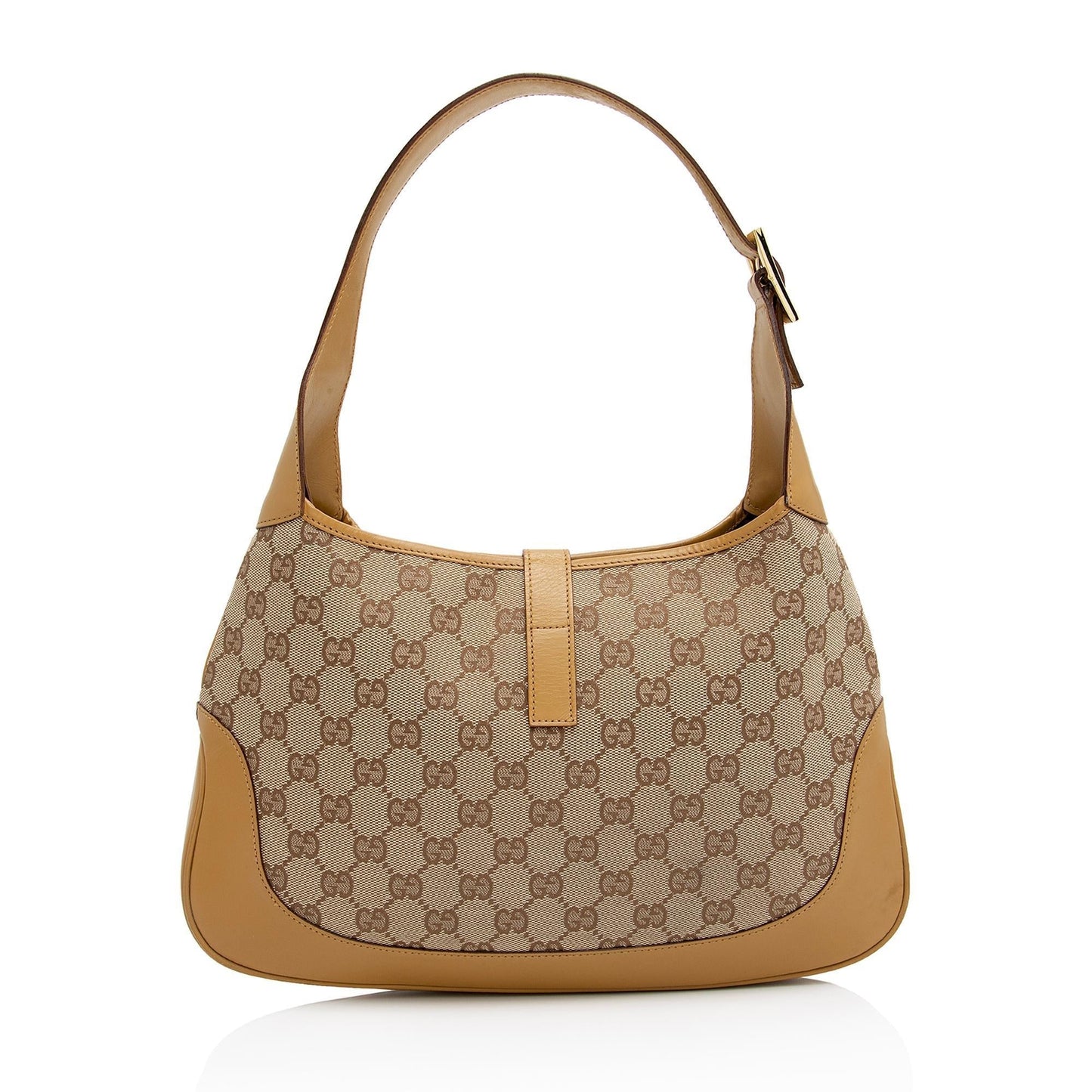 Gucci GG Jackie SHF-fUN11C Leather Canvas Nylon Beige Shoulder Bag