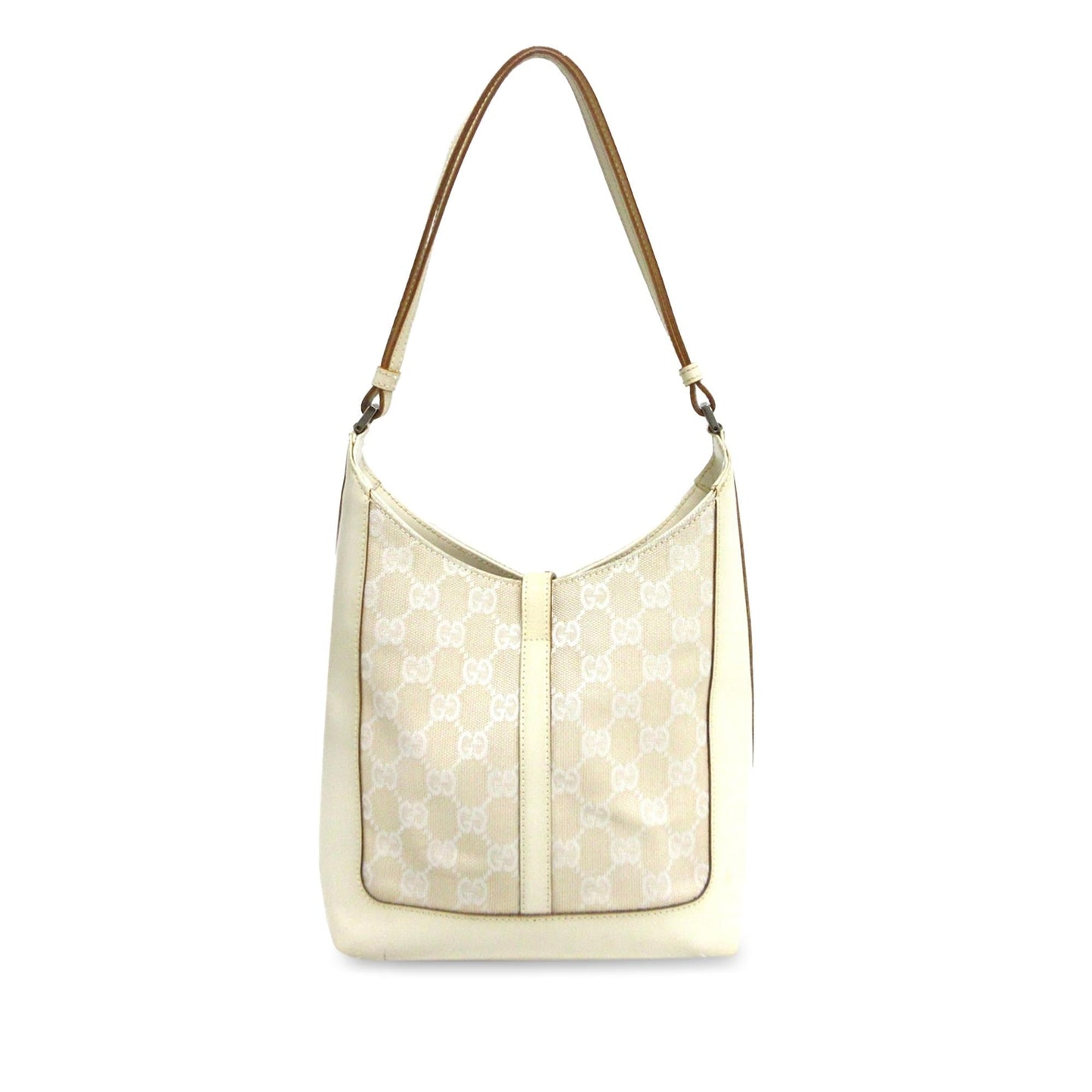 Gucci GG Jackie SHG-zfTNaZ Canvas Calf White Shoulder Bag