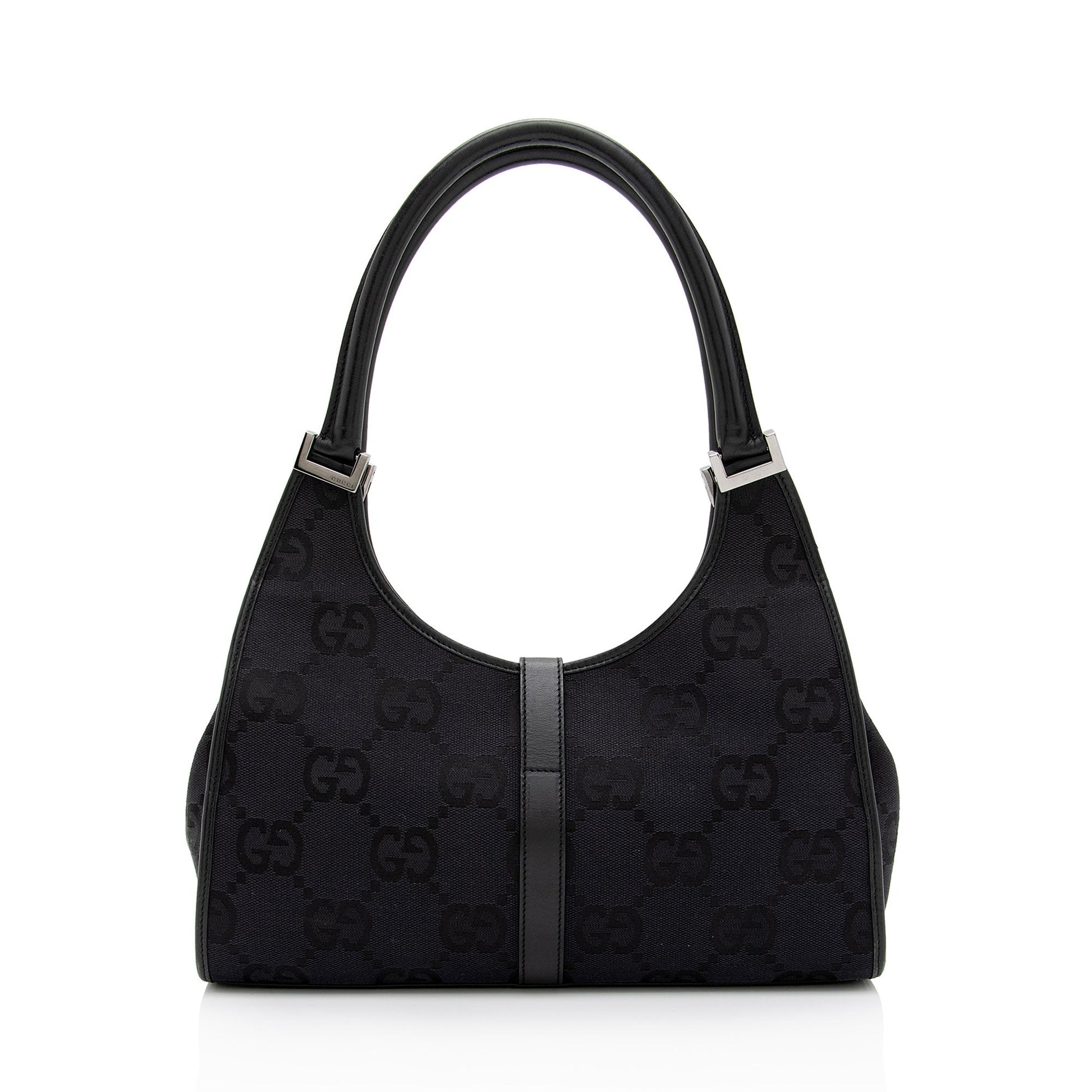 Gucci GG Jackie SHF-Ajw7gP Leather Canvas Black Small Shoulder Bag
